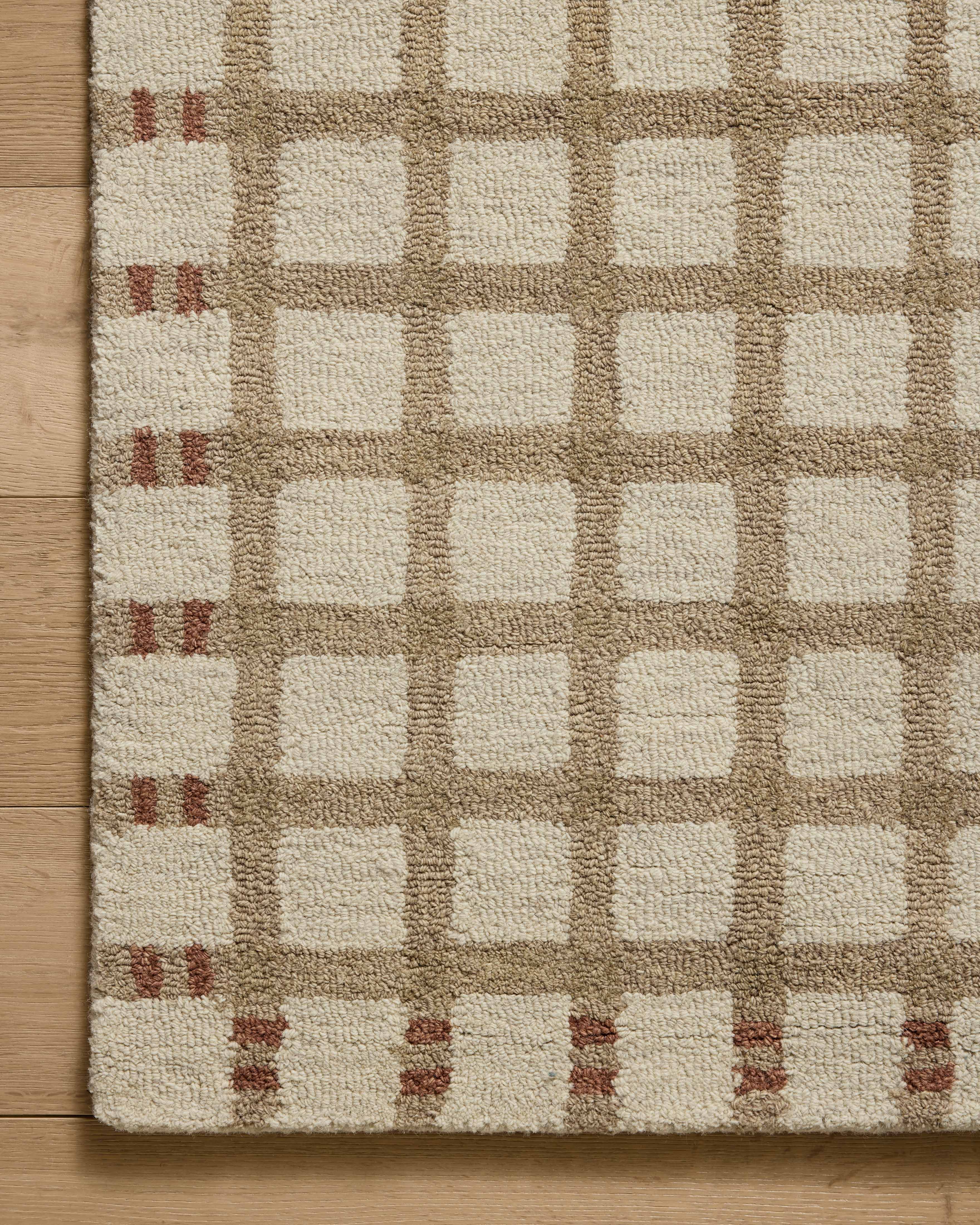 Magnolia Home by Joanna Gaines x Loloi Waylon Natural / Rust Rug RUGS - wool Loloi 18" x 18" sample