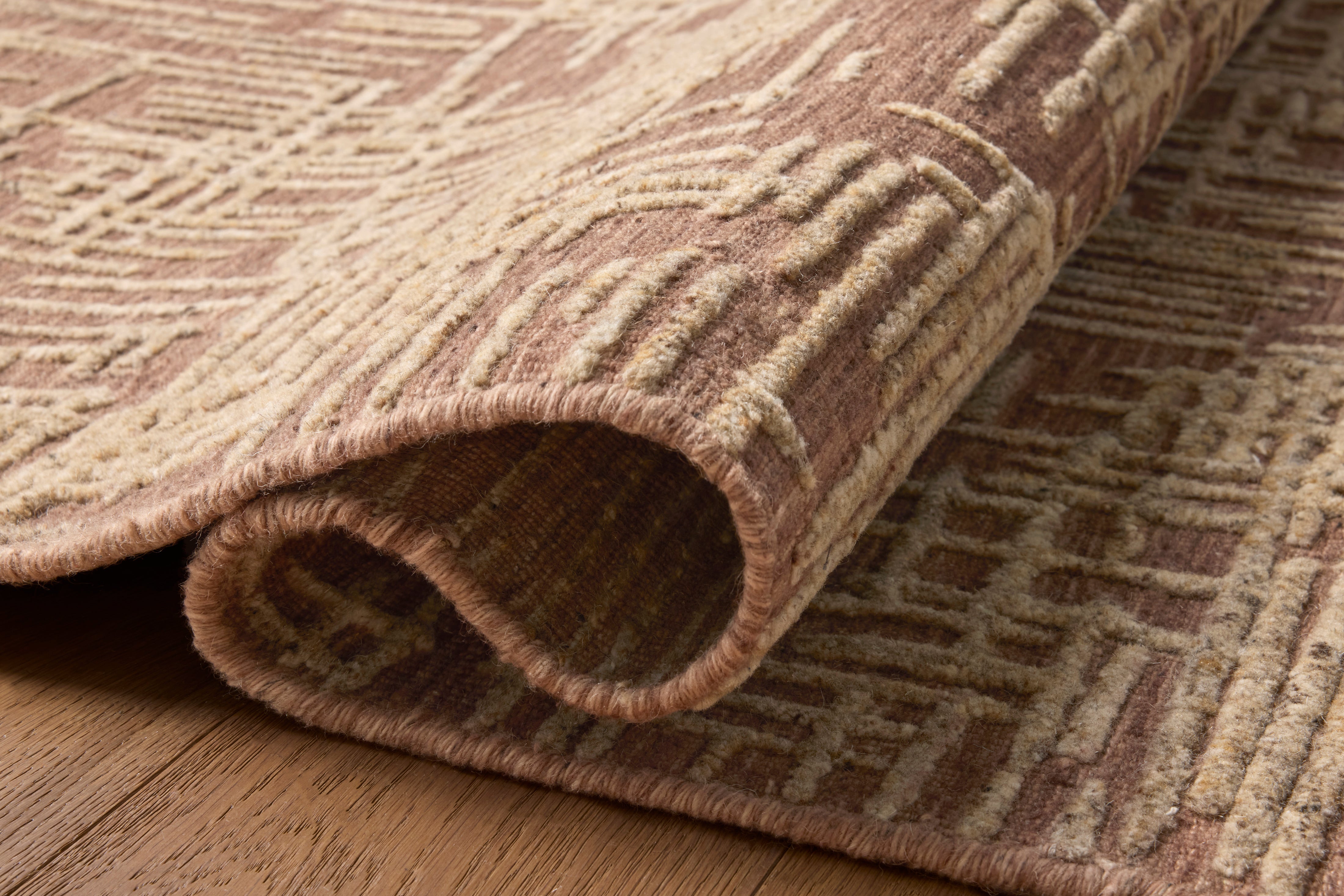 Loloi Woodriff Brick / Natural Rug RUGS - wool Loloi 18" x 18"