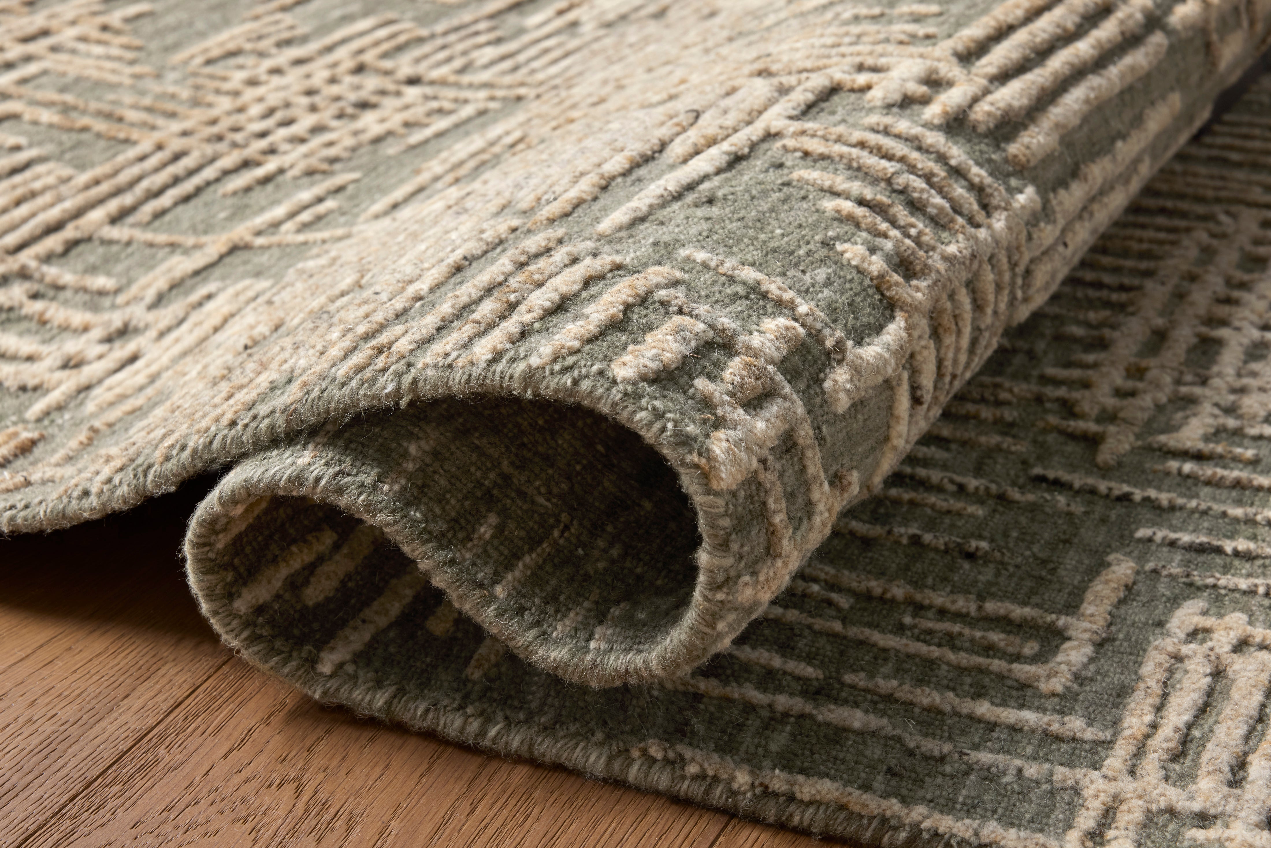 Loloi Woodriff Lagoon / Natural Rug, 18" x 18" – view 2