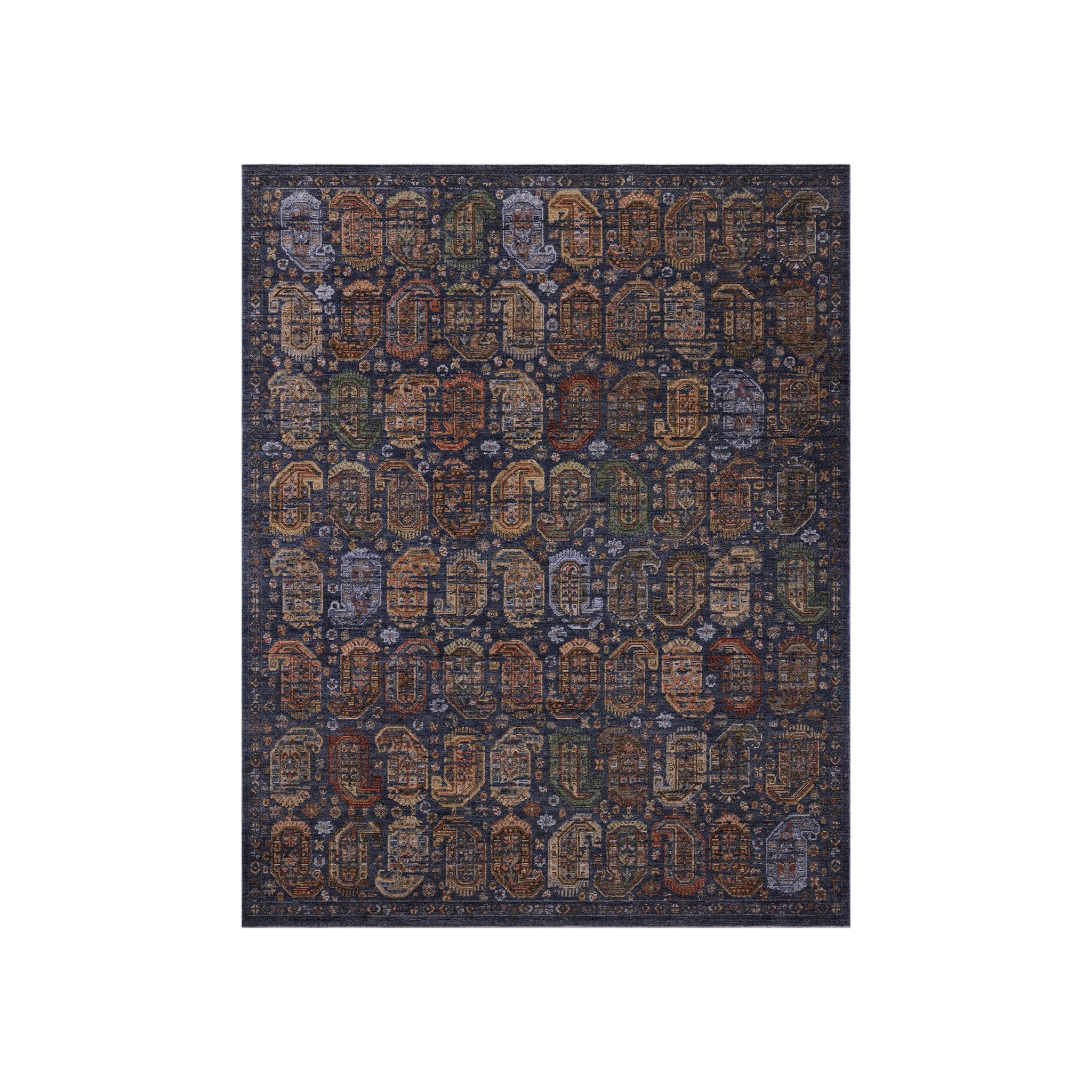 Loloi Winchester Navy / Multi Rug, 18" x 18"