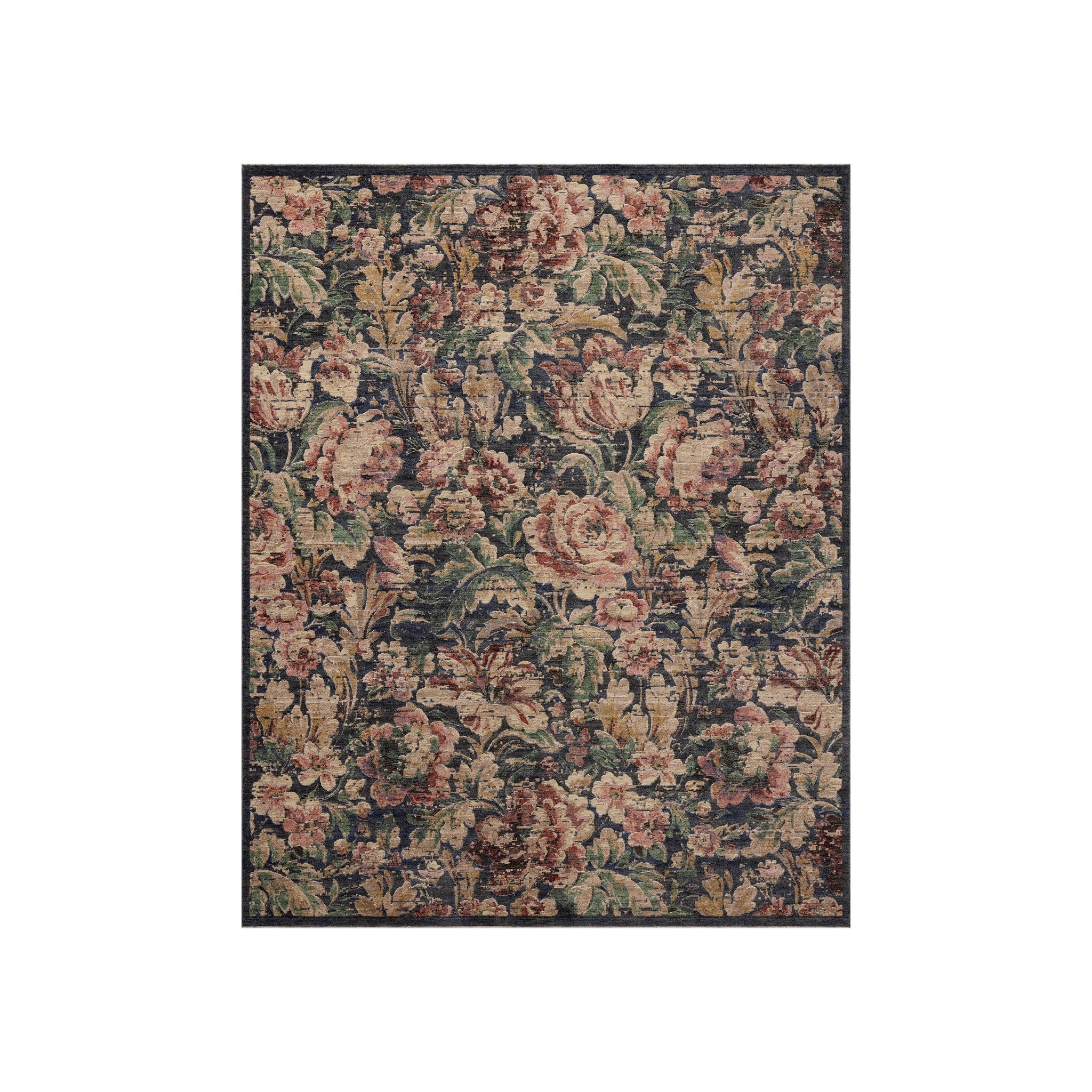 Loloi Winchester Midnight / Blush Rug, 18" x 18"