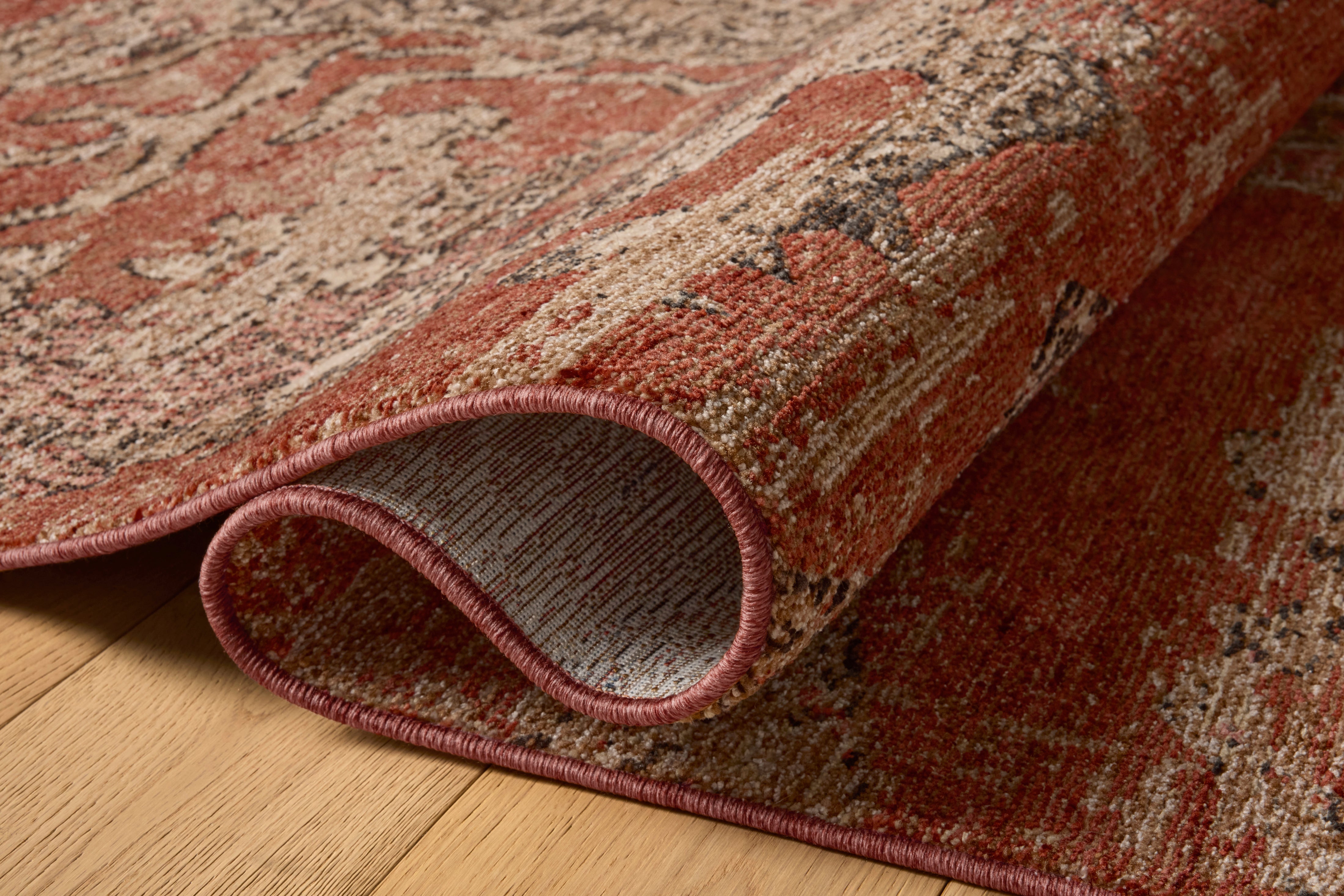 Loloi Winchester Brick / Beige Rug RUGS - synthetic Loloi 18" x 18"