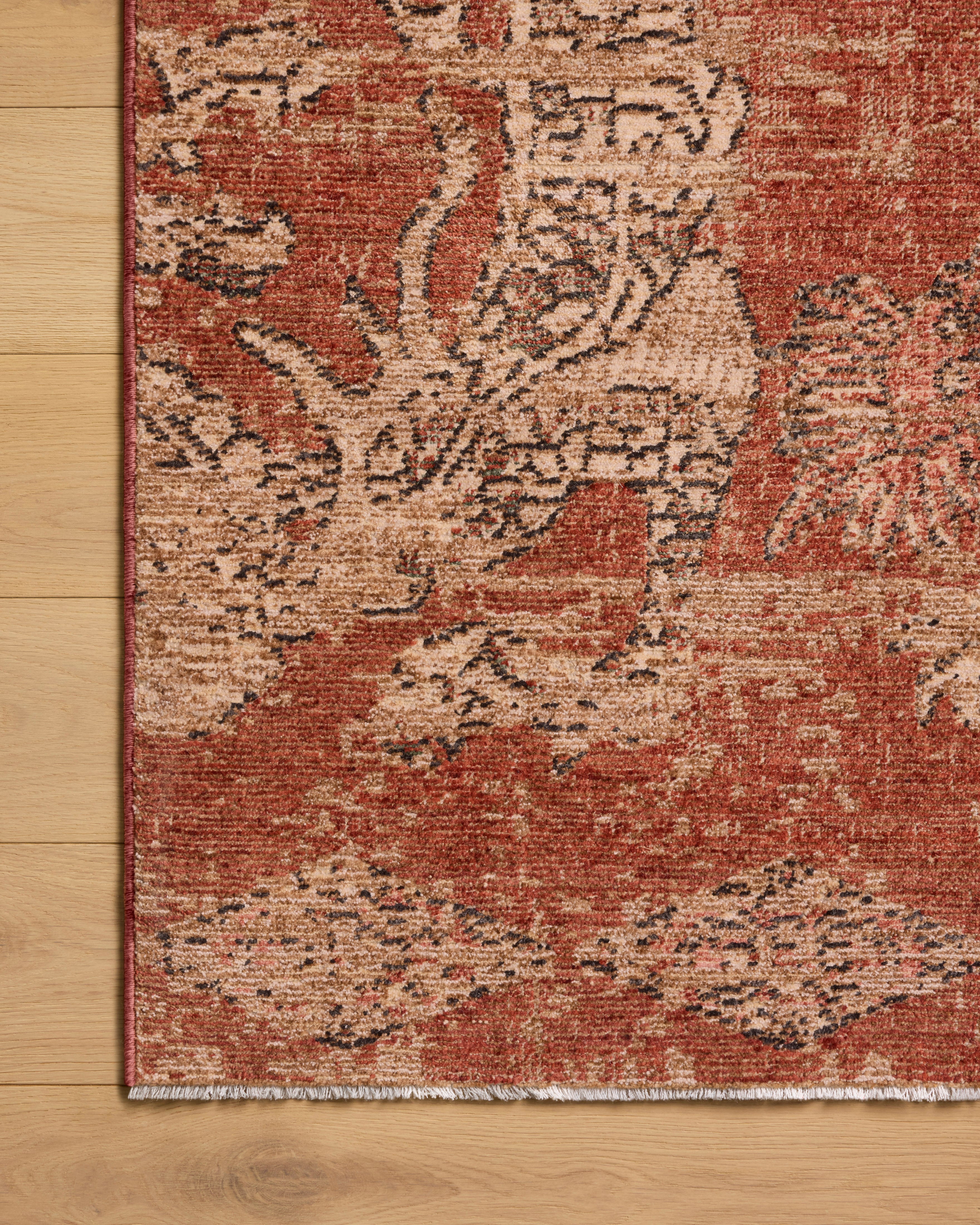 Loloi Winchester Brick / Beige Rug RUGS - synthetic Loloi 18" x 18"