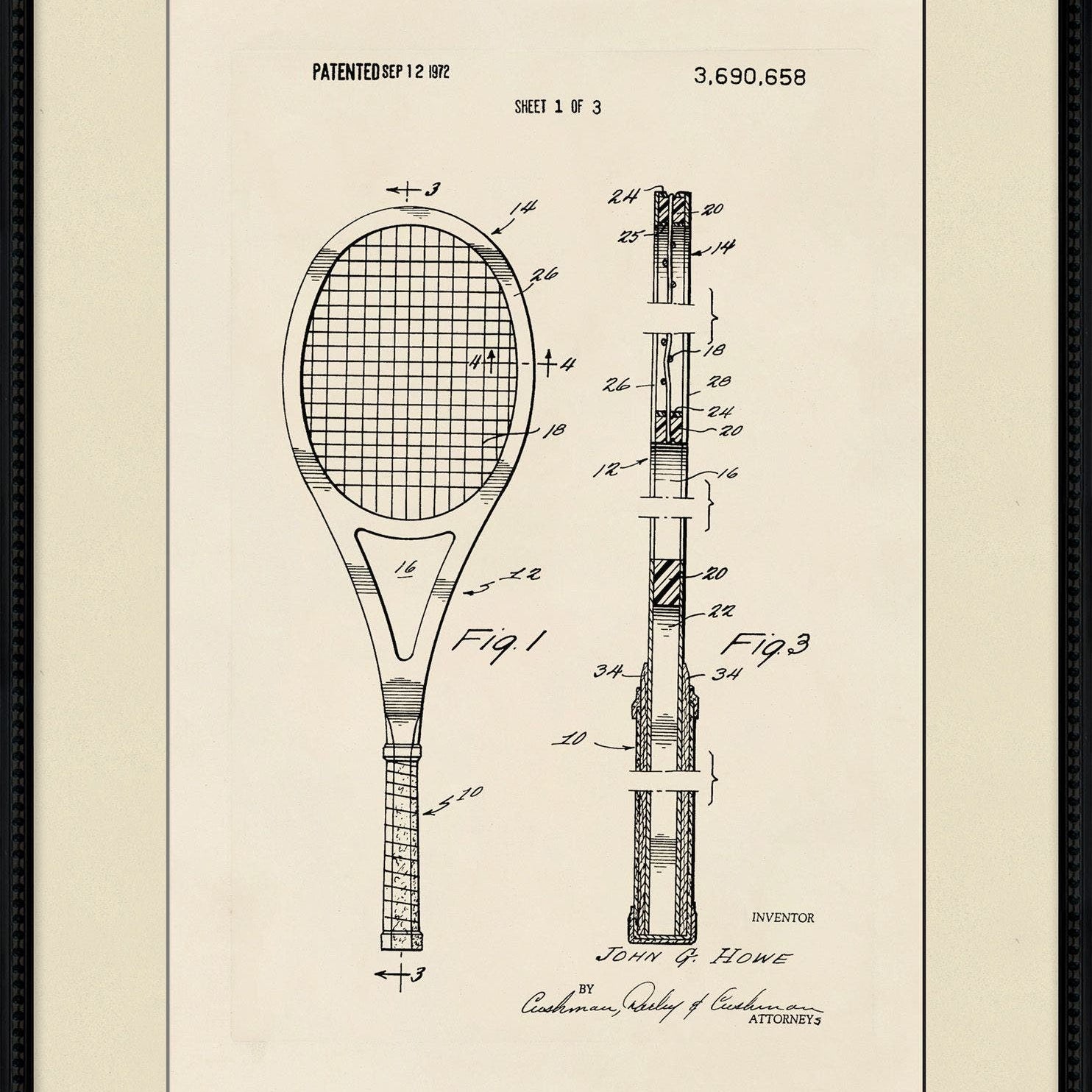 "Anatomy of a Racket" Framed Art Print ARTWORK - framed art Wendover Art Group