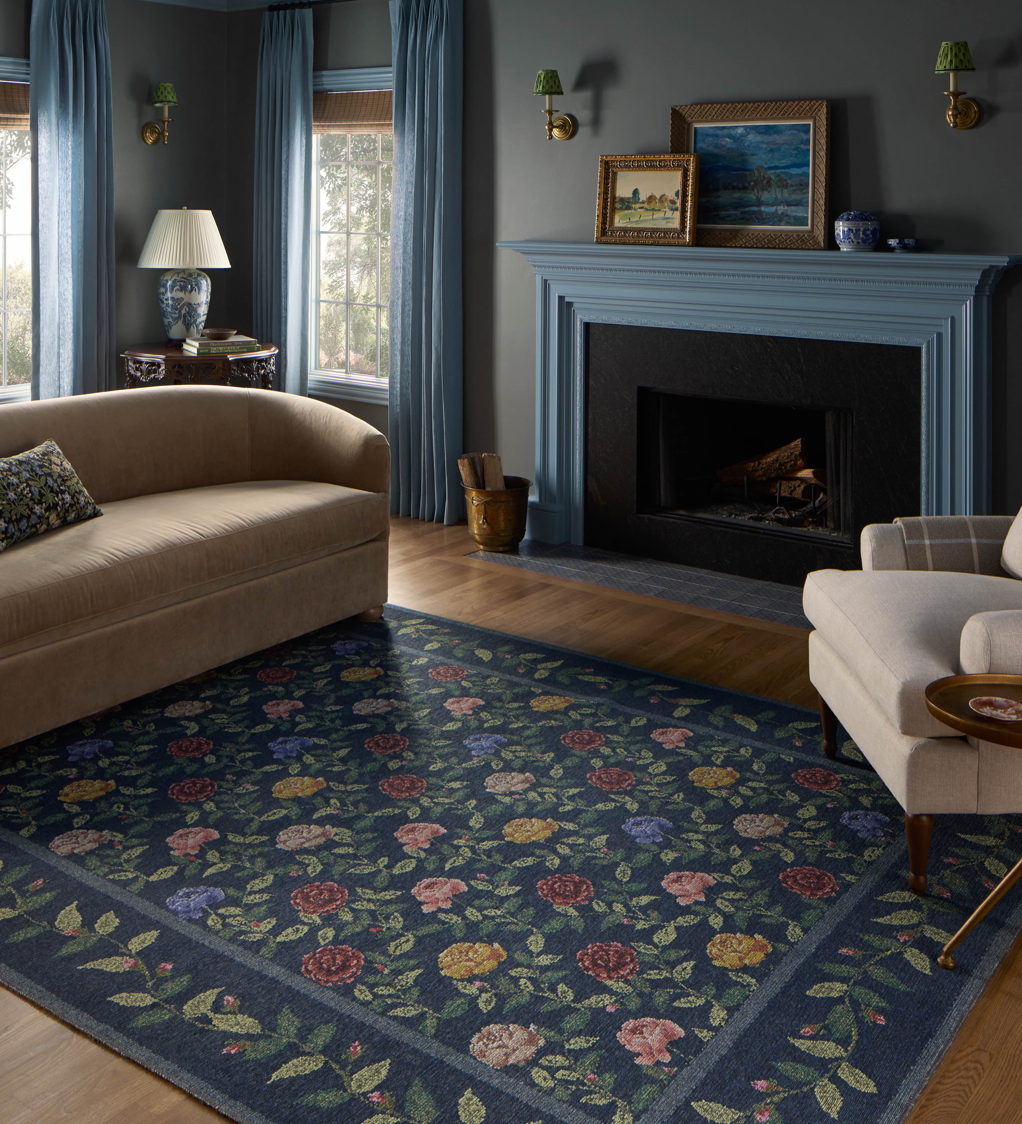 Rifle Paper Co. x Loloi Wildwood Navy Rug