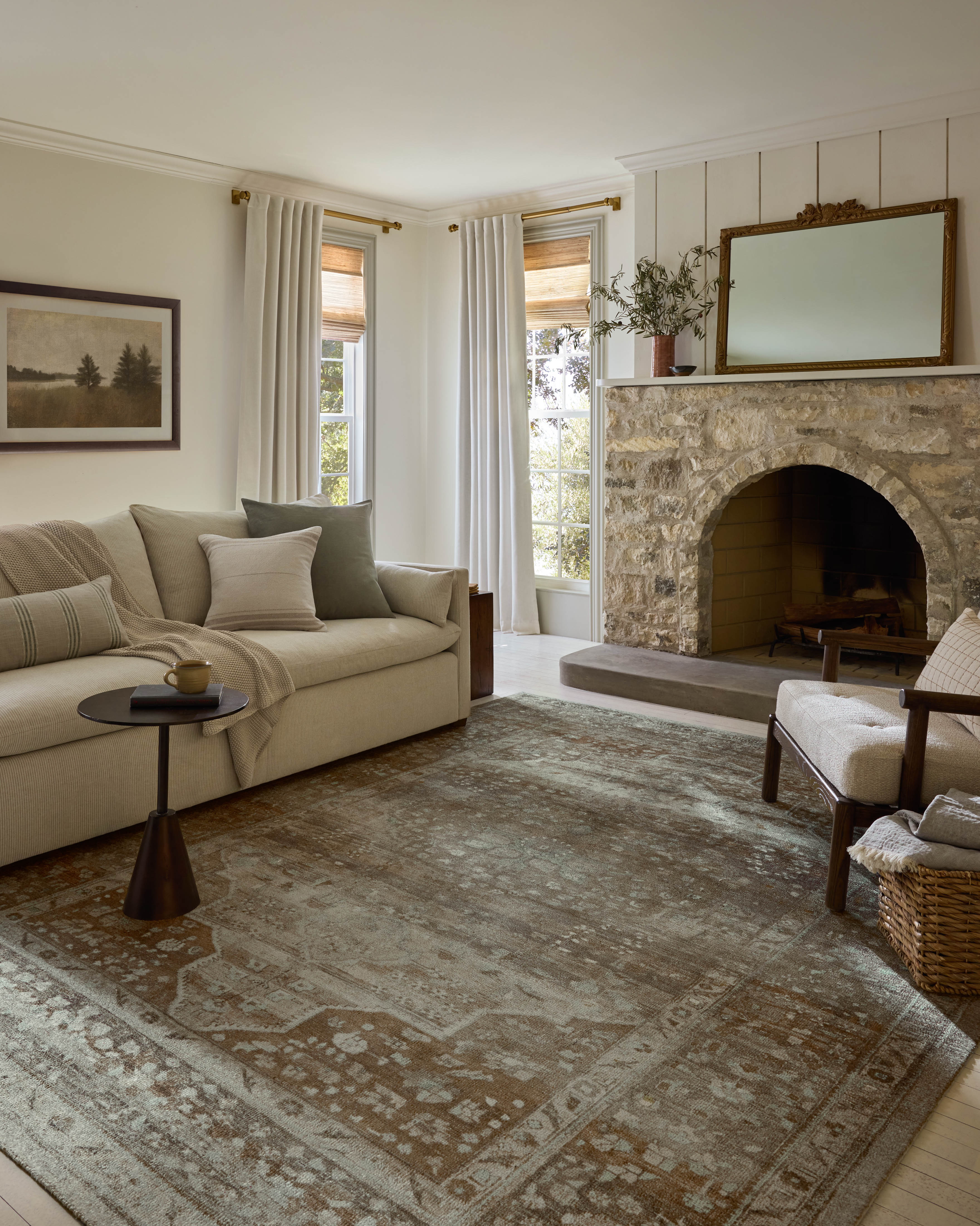 Magnolia Home by Joanna Gaines x Loloi Wimberly Earth / Multi Rug, 18" x 18" Sample – view 2