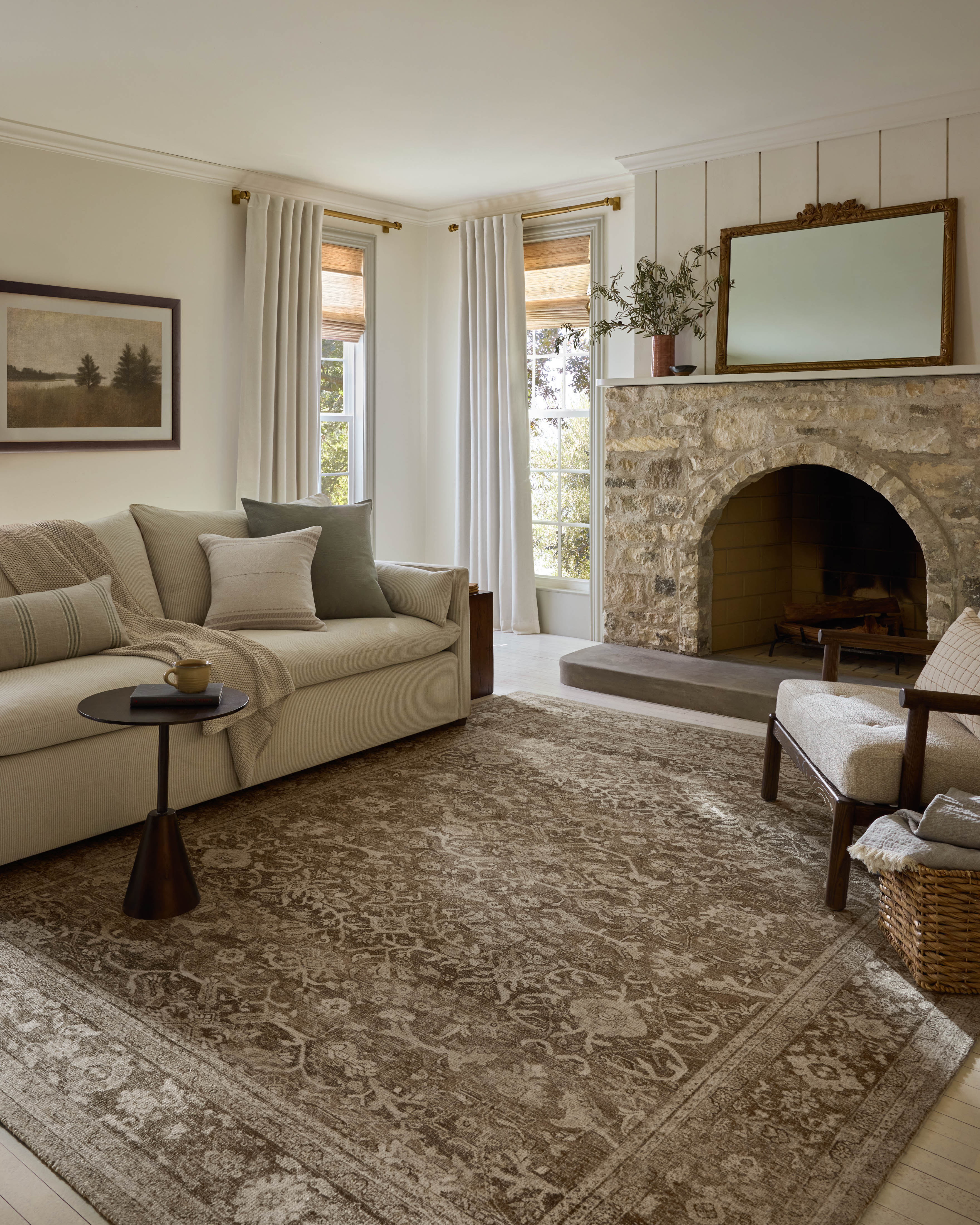 Magnolia Home by Joanna Gaines x Loloi Wimberly Bark / Ivory Rug, 18" x 18" Sample – view 4