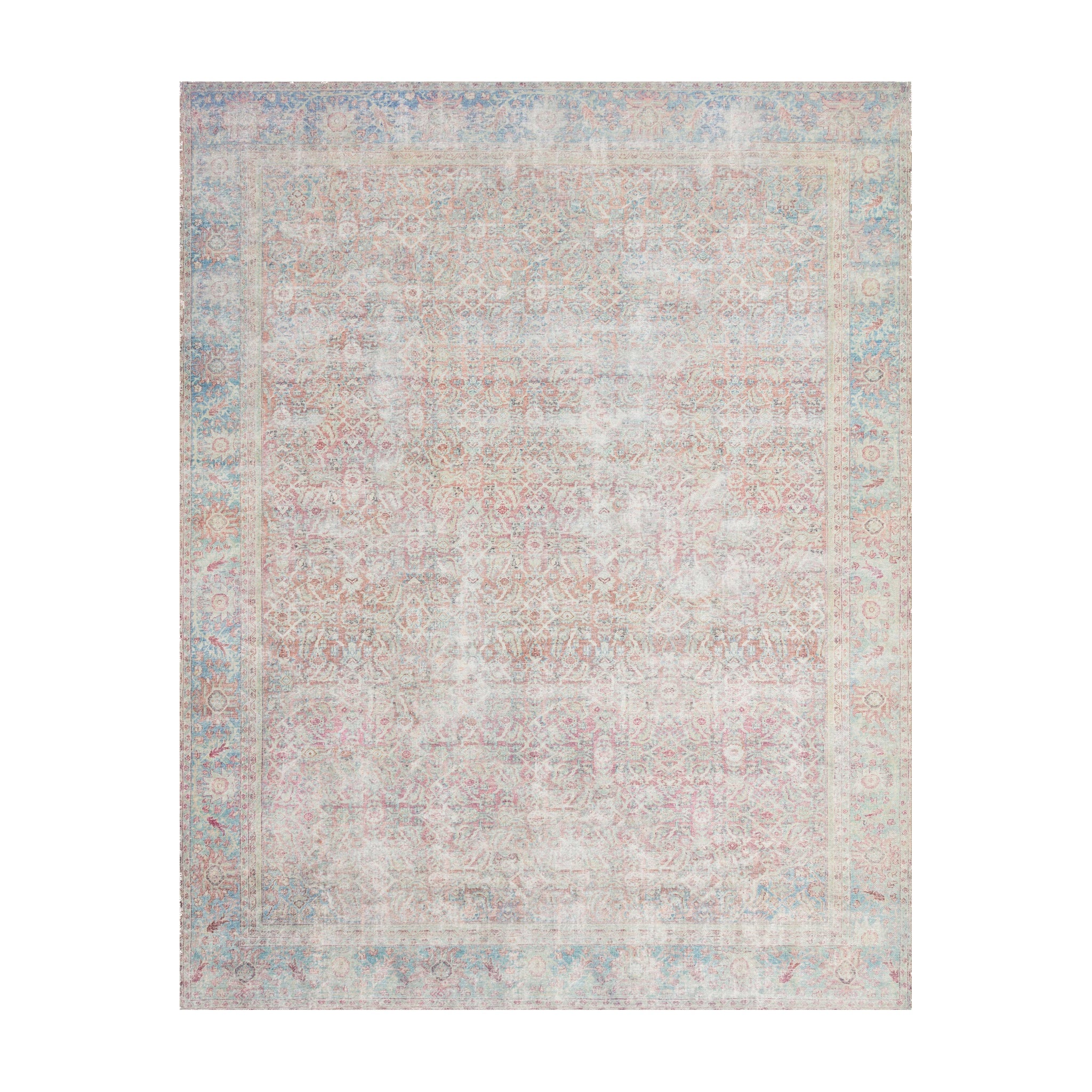 Loloi Wynter Red / Teal Rug RUGS - synthetic Loloi 18" x 18"