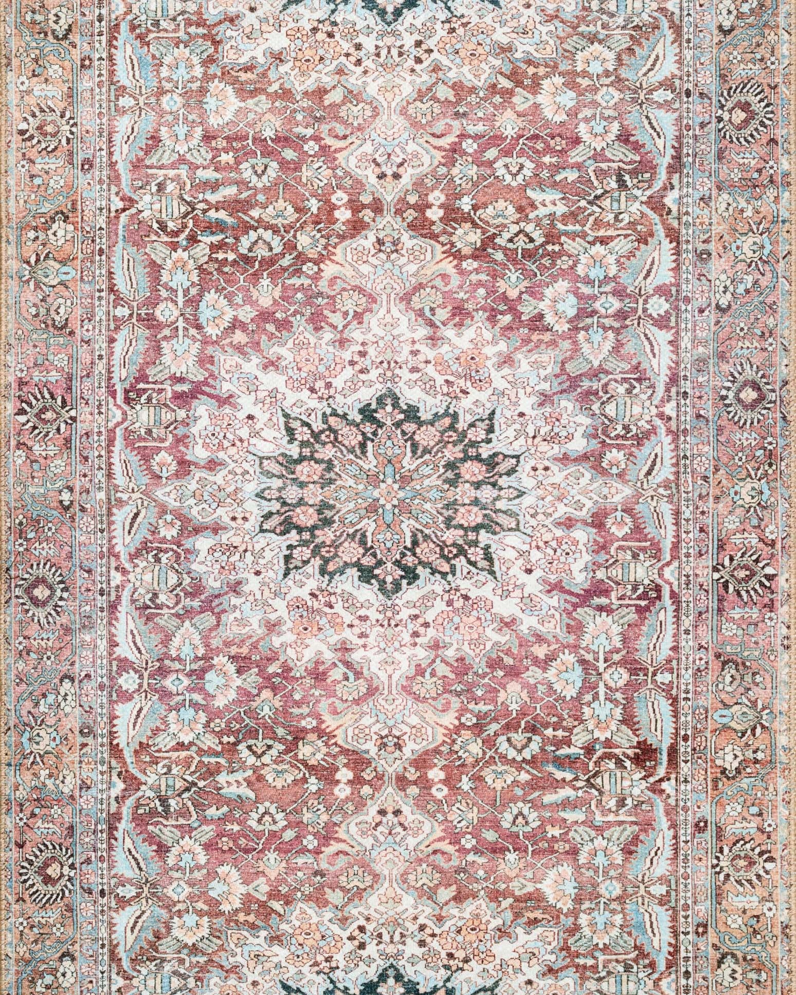 Loloi Wynter Tomato / Teal Rug RUGS - synthetic Loloi