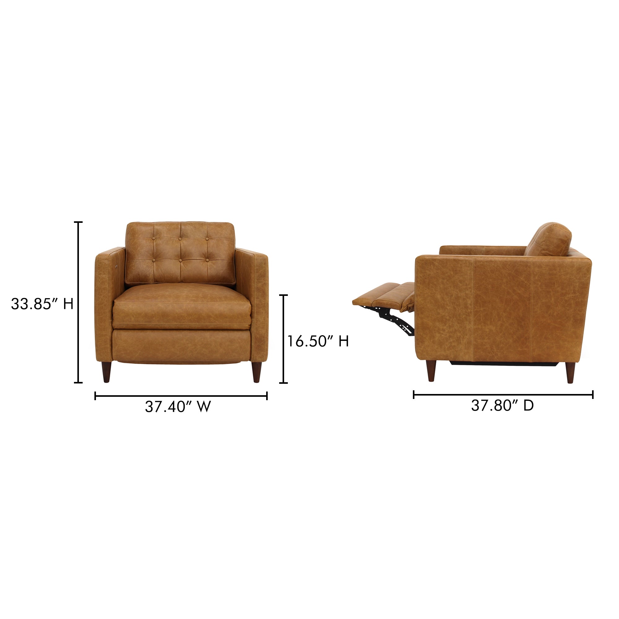 Bridgers Power Recliner Chair FURNITURE - lounge chair Moe's Furniture