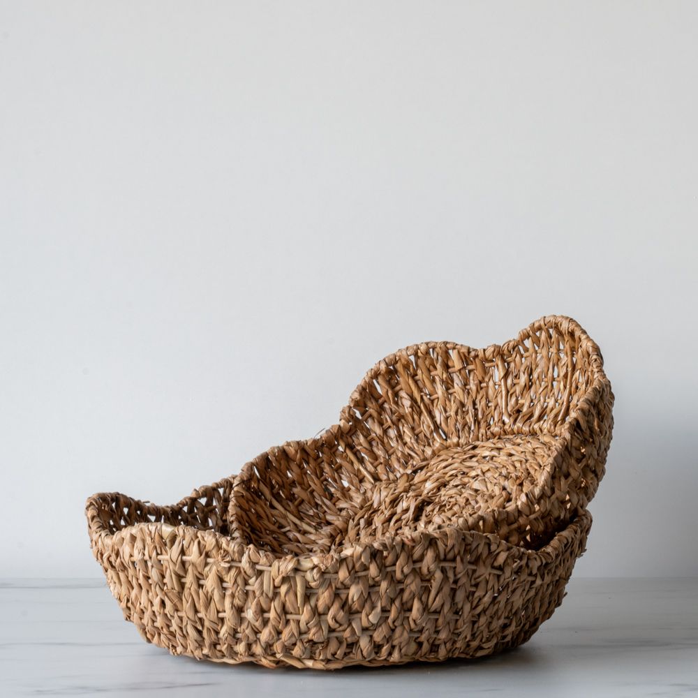 Round Scalloped Bankuan Baskets - Rug & Weave