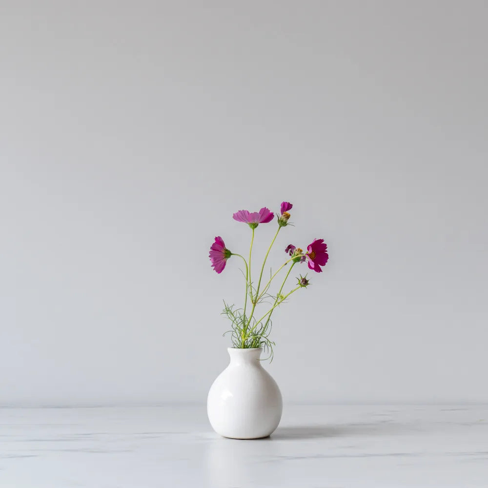 White Vase with Crackle Finish - Rug & Weave