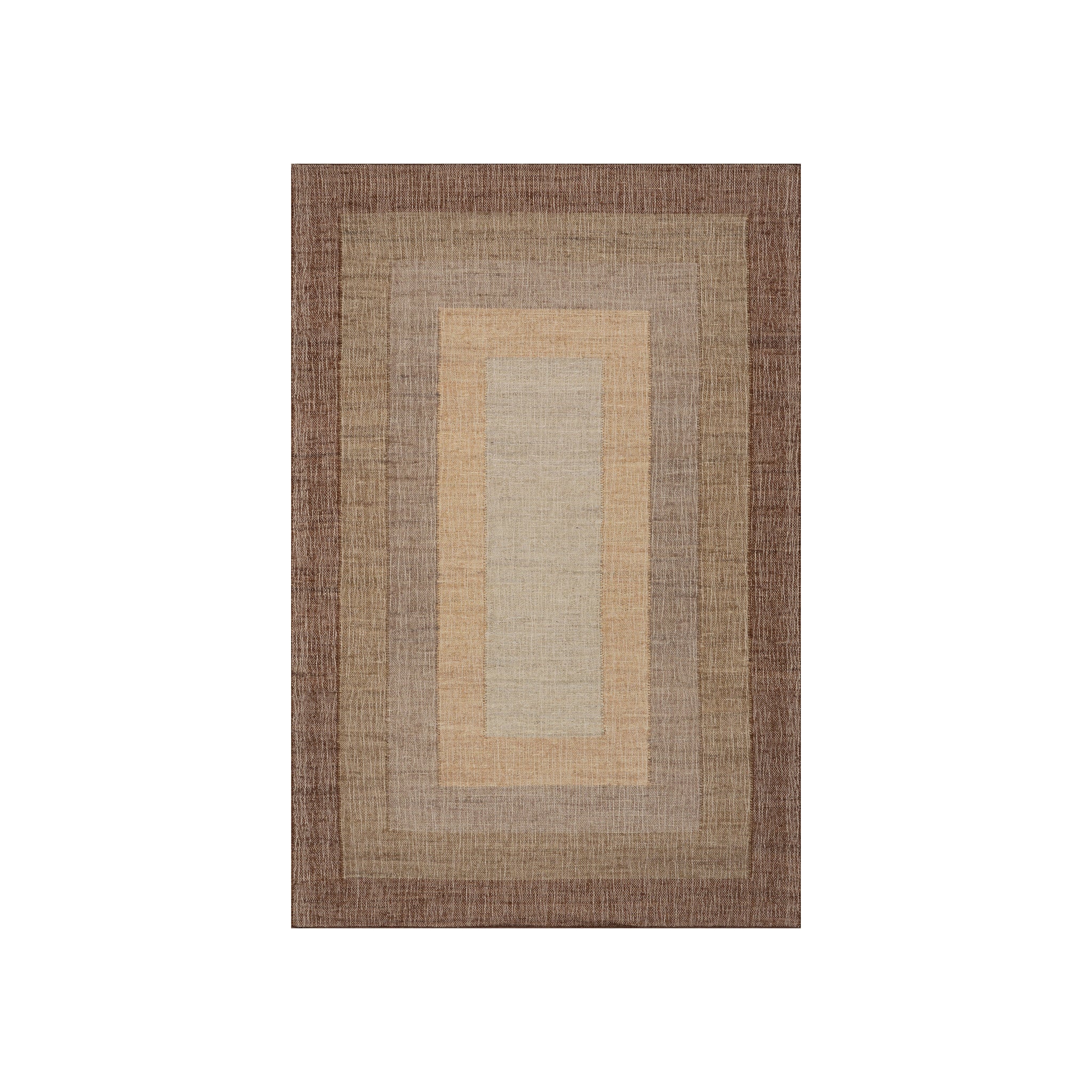Tavira Modern Bordered Indoor Rug, Brown 2' x 3'