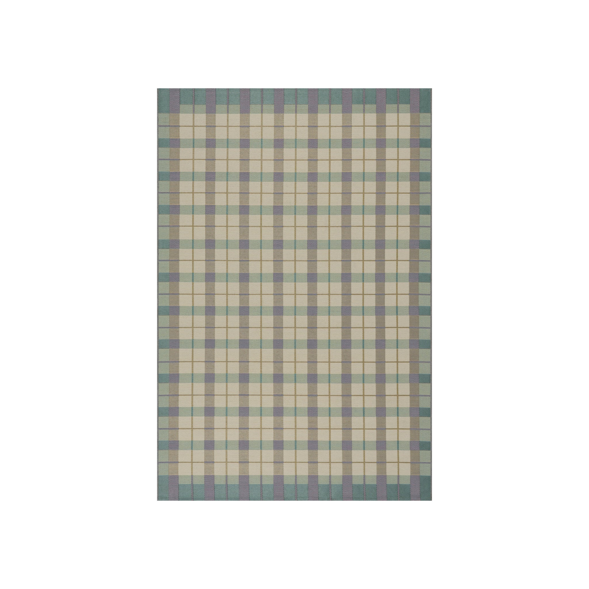 Sundara Modern Plaid Indoor/Outdoor Rug, Blue Multi 2' x 3'