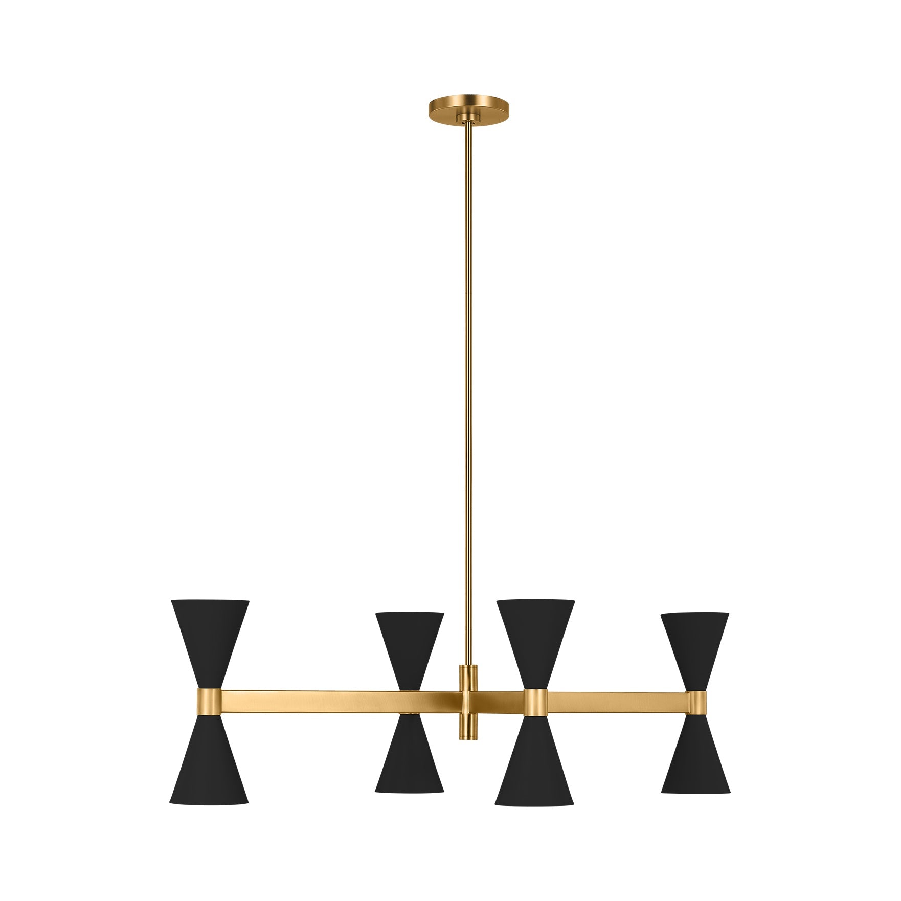 Albertine Linear Chandelier LIGHTING - chandelier Visual Comfort Midnight Black