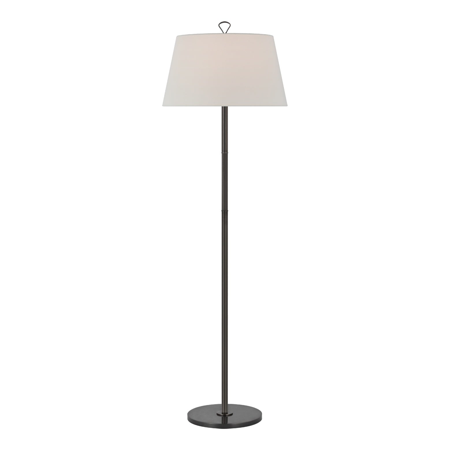 Griffin Large Floor Lamp, Bronze and Chocolate Leather