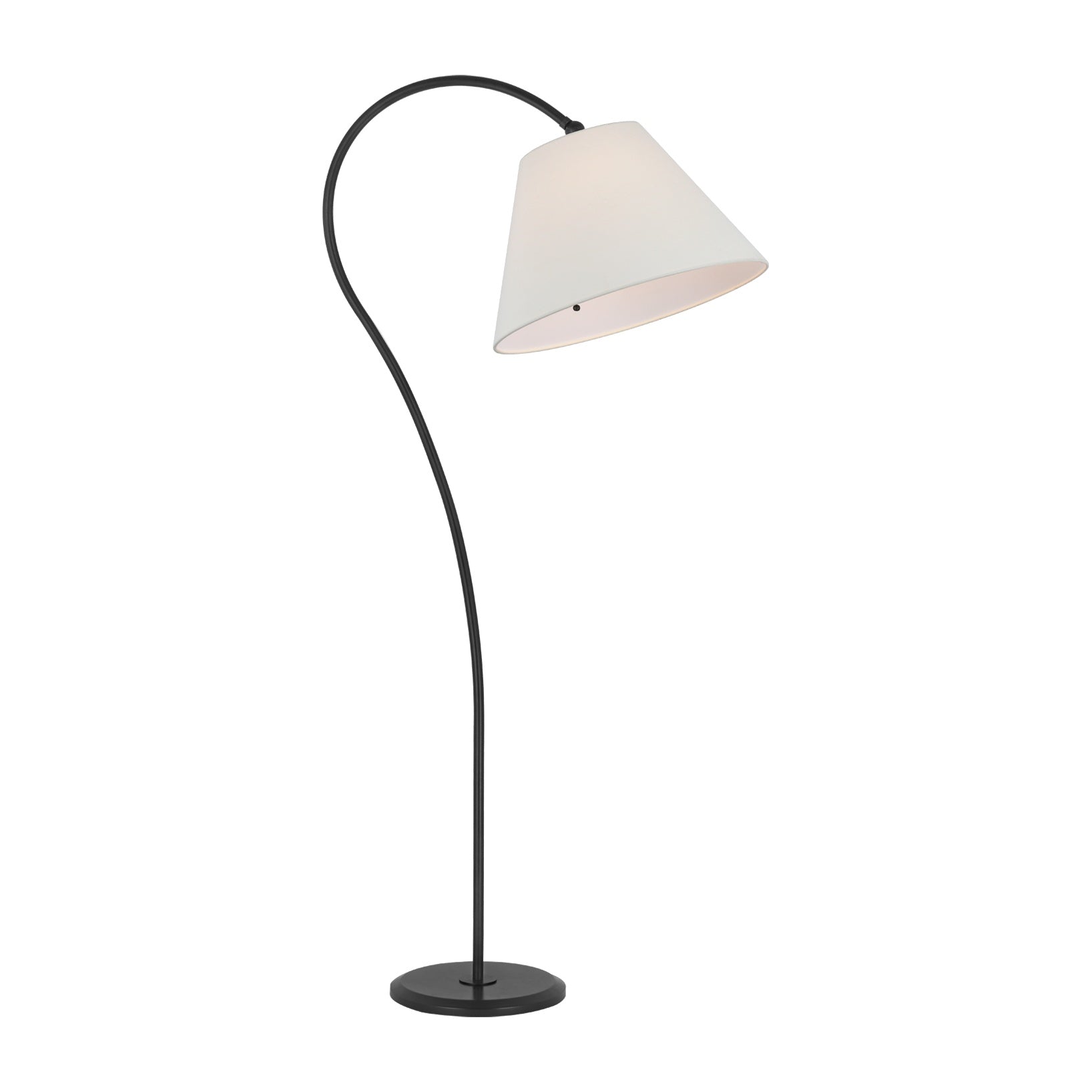 Dume Large Arched Floor Lamp LIGHTING - floor lamp Visual Comfort Aged Iron 8" x 18" x 12" Linen