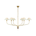 Griffin Extra Large Tail Chandelier LIGHTING - chandelier Visual Comfort Hand-Rubbed Antique Brass and Saddle Leather