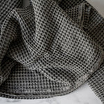 Charcoal Stonewashed Waffle Bed Cover - Rug & Weave