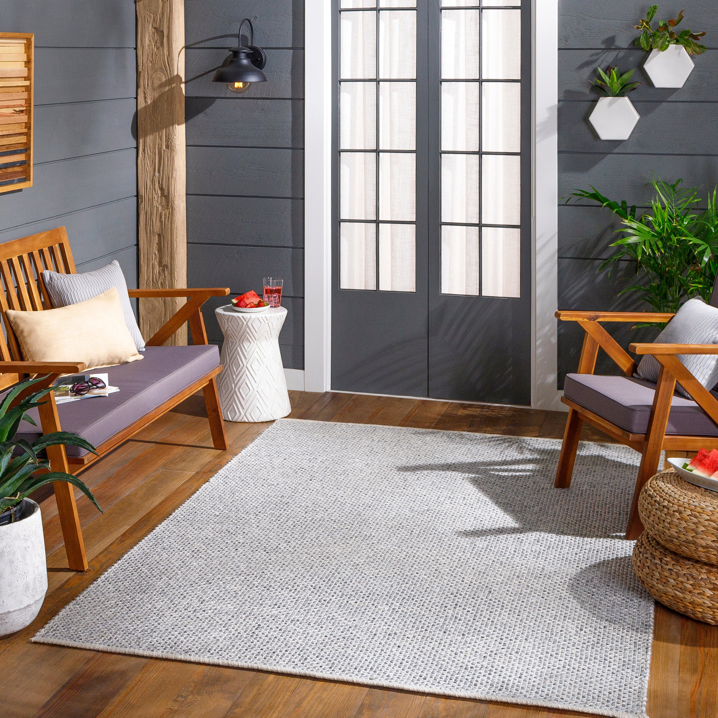 Aurelia Solid Slate Rug RUGS - synthetic Surya