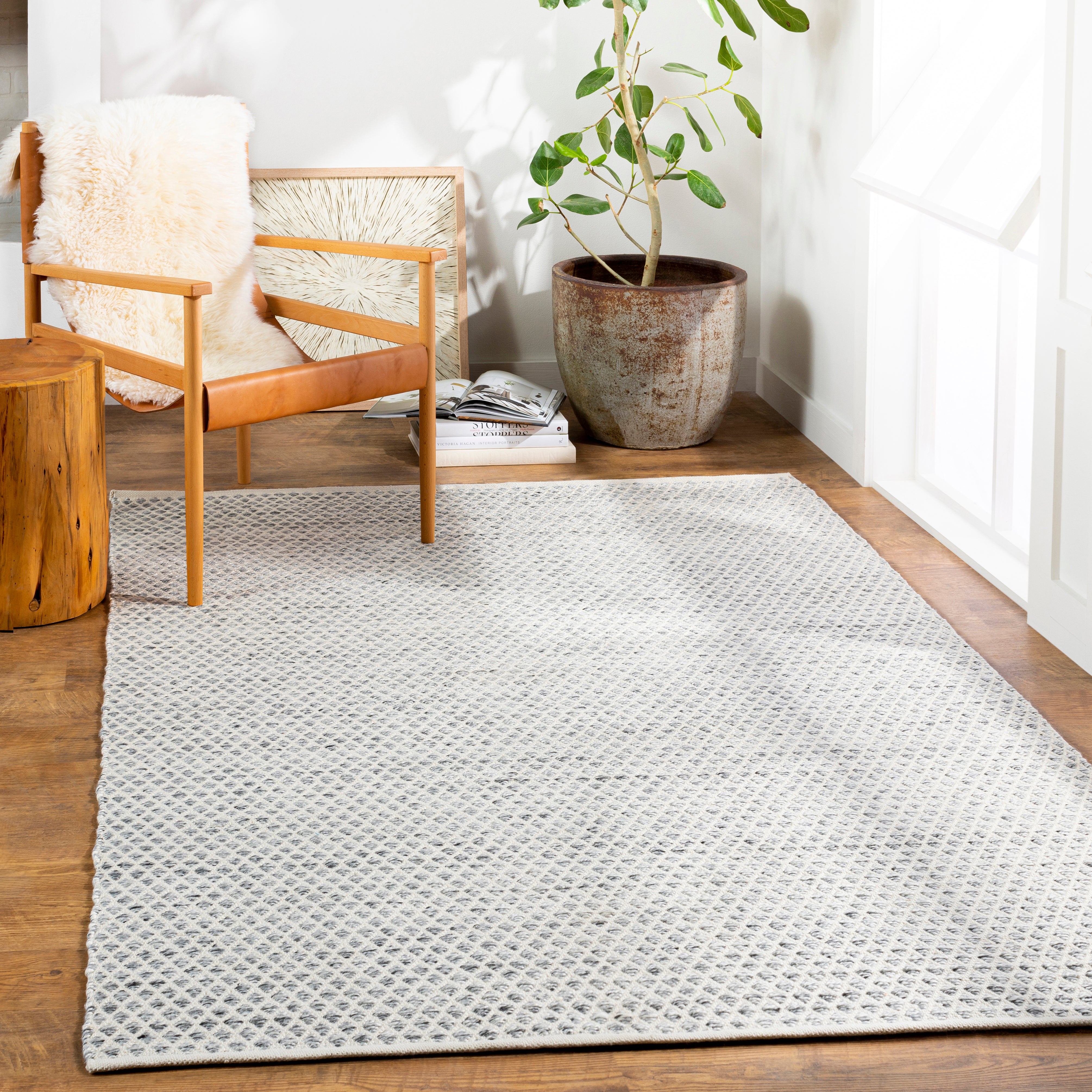 Aurelia Diamond Slate Rug