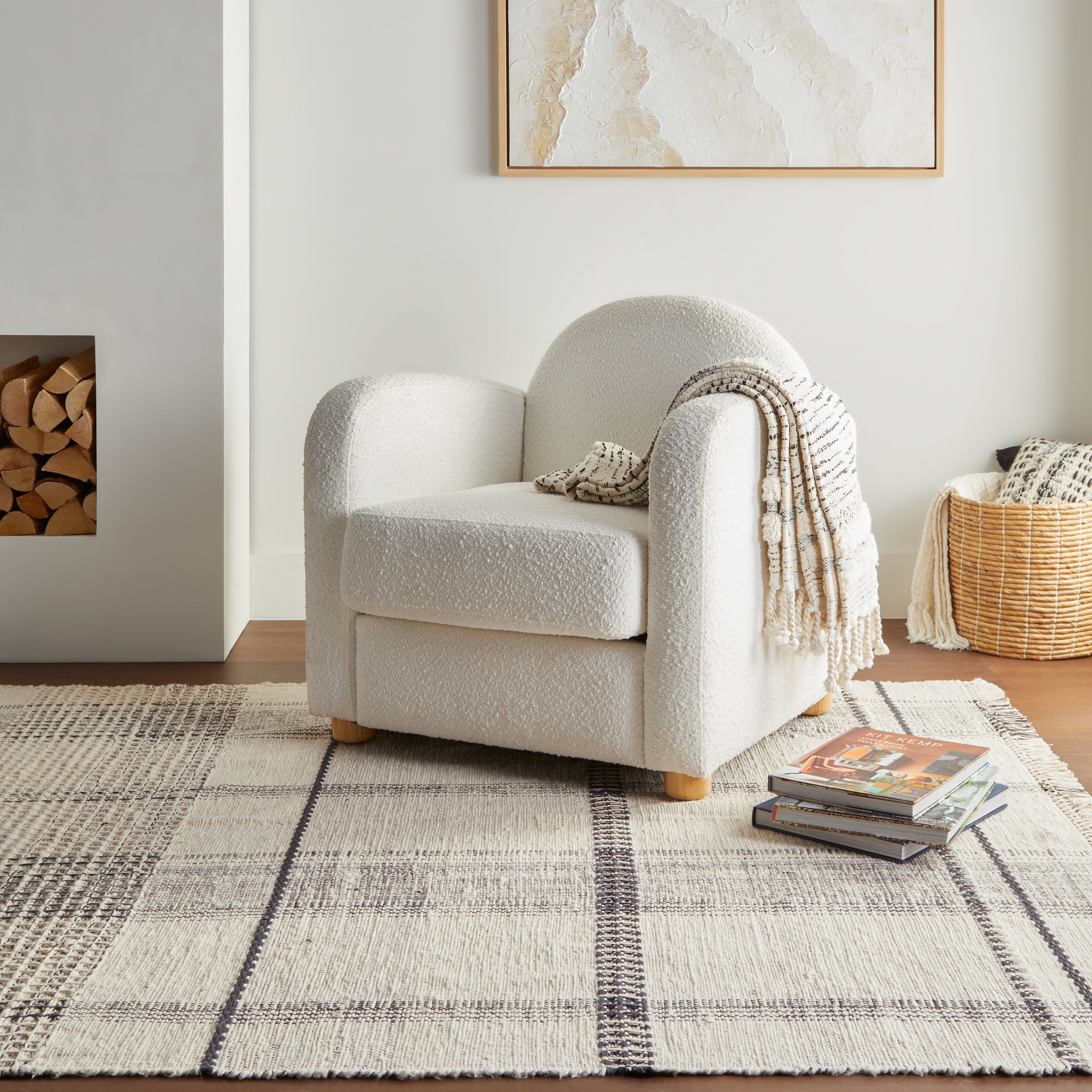 Zole Plaid Handmade Cotton Rug