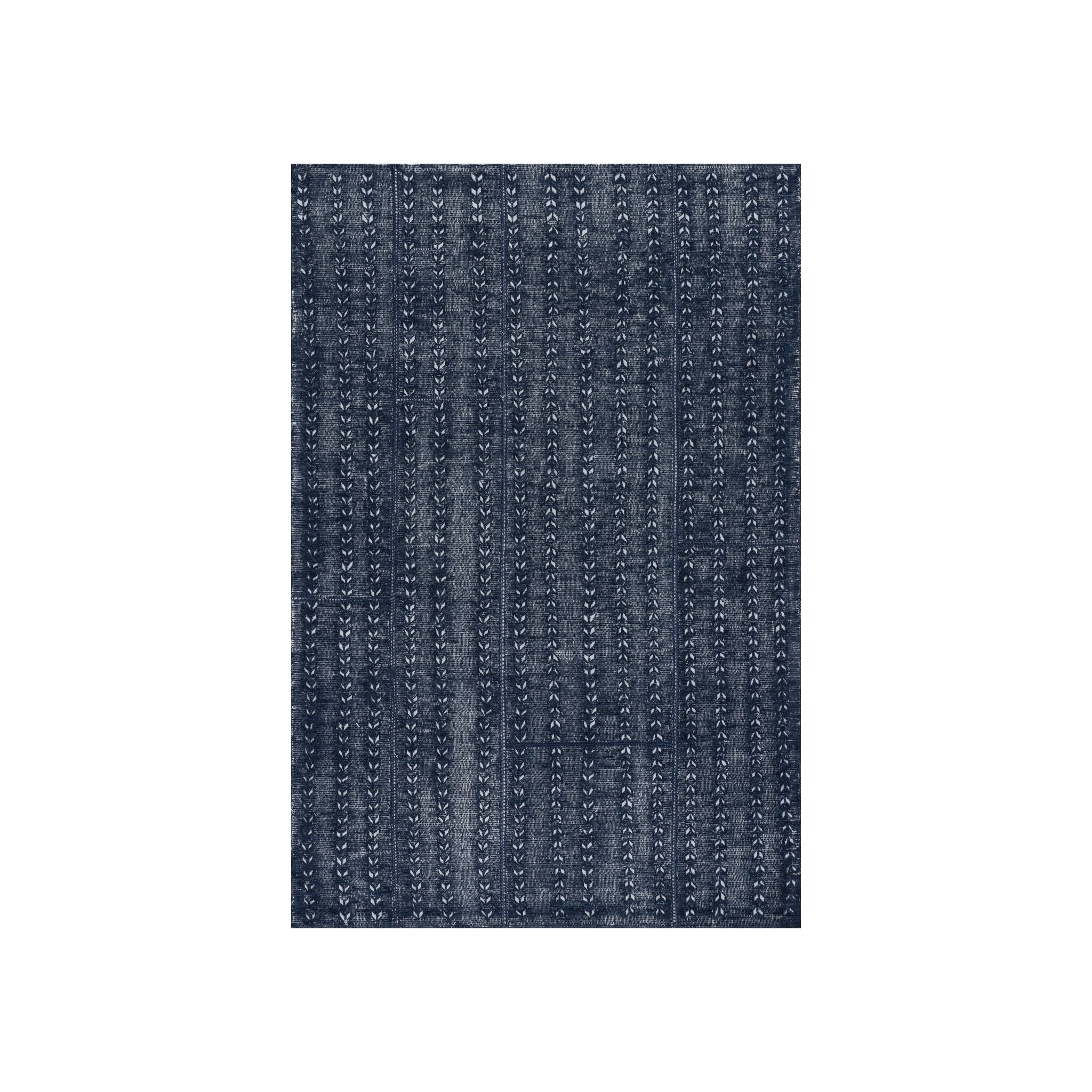 Vox Chevron Handmade Wool Rug, Navy 5' x 8'