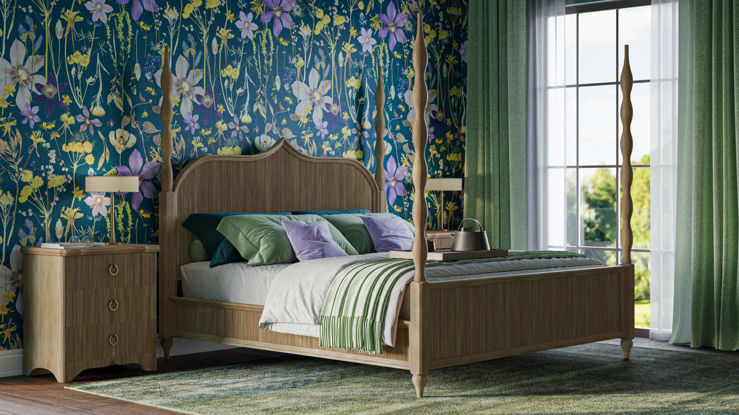 Brigley Wooden Back Bed FURNITURE - beds Bramble