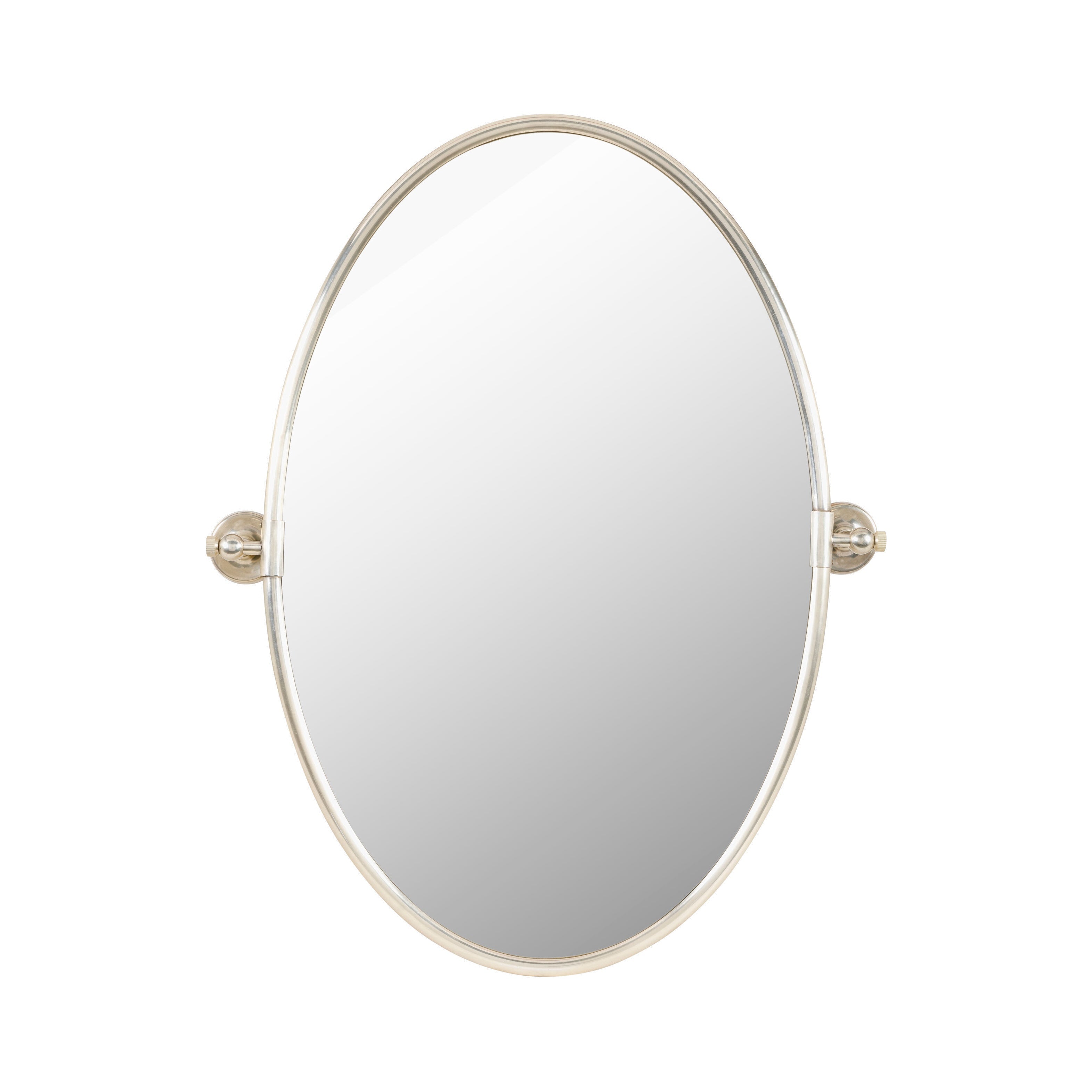 Brix Oval Silver Accent Mirror MIRROR - Accent Mirror Surya
