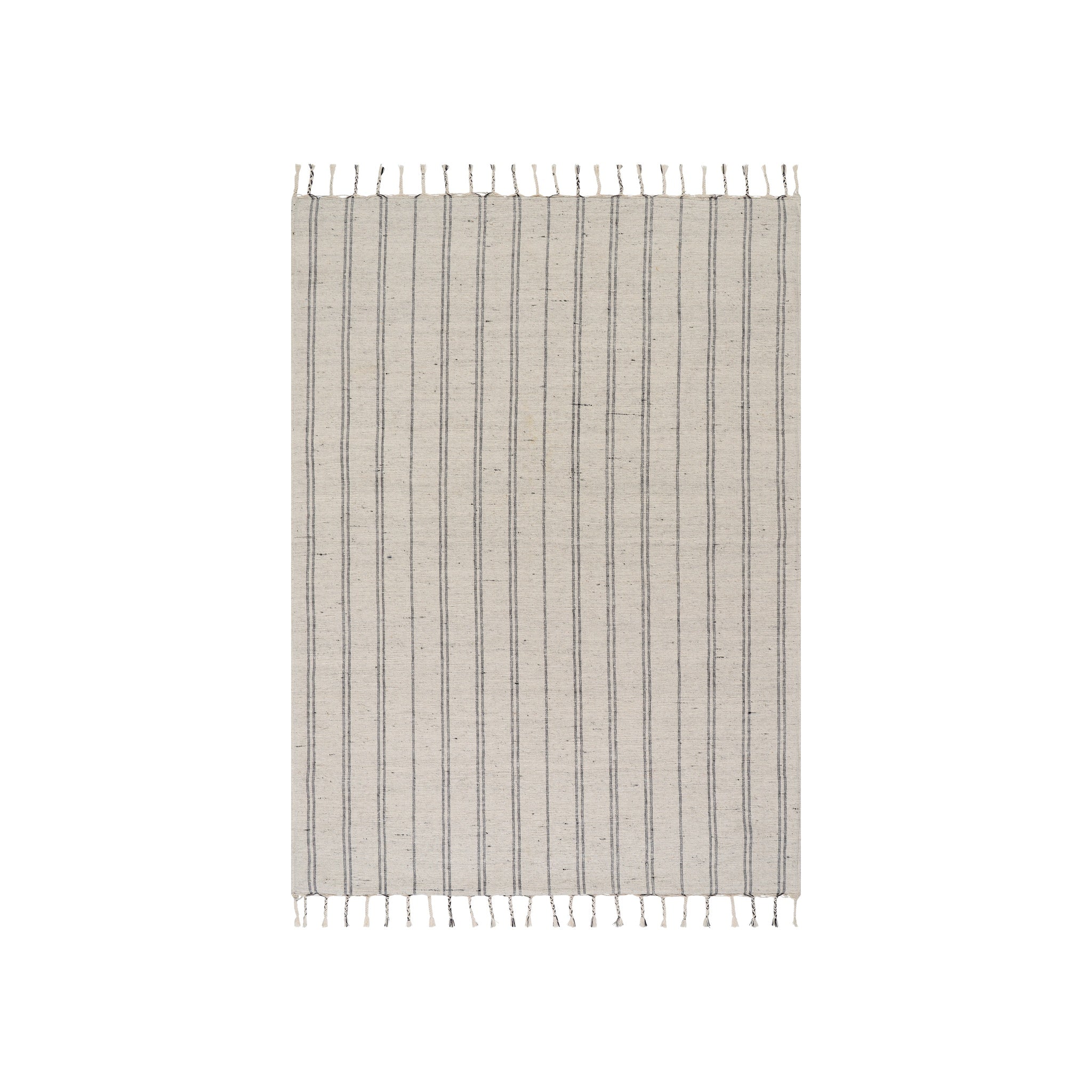 Arven Striped Handmade Cotton Rug RUGS - cotton Dash & Albert Grey 5' x 8'