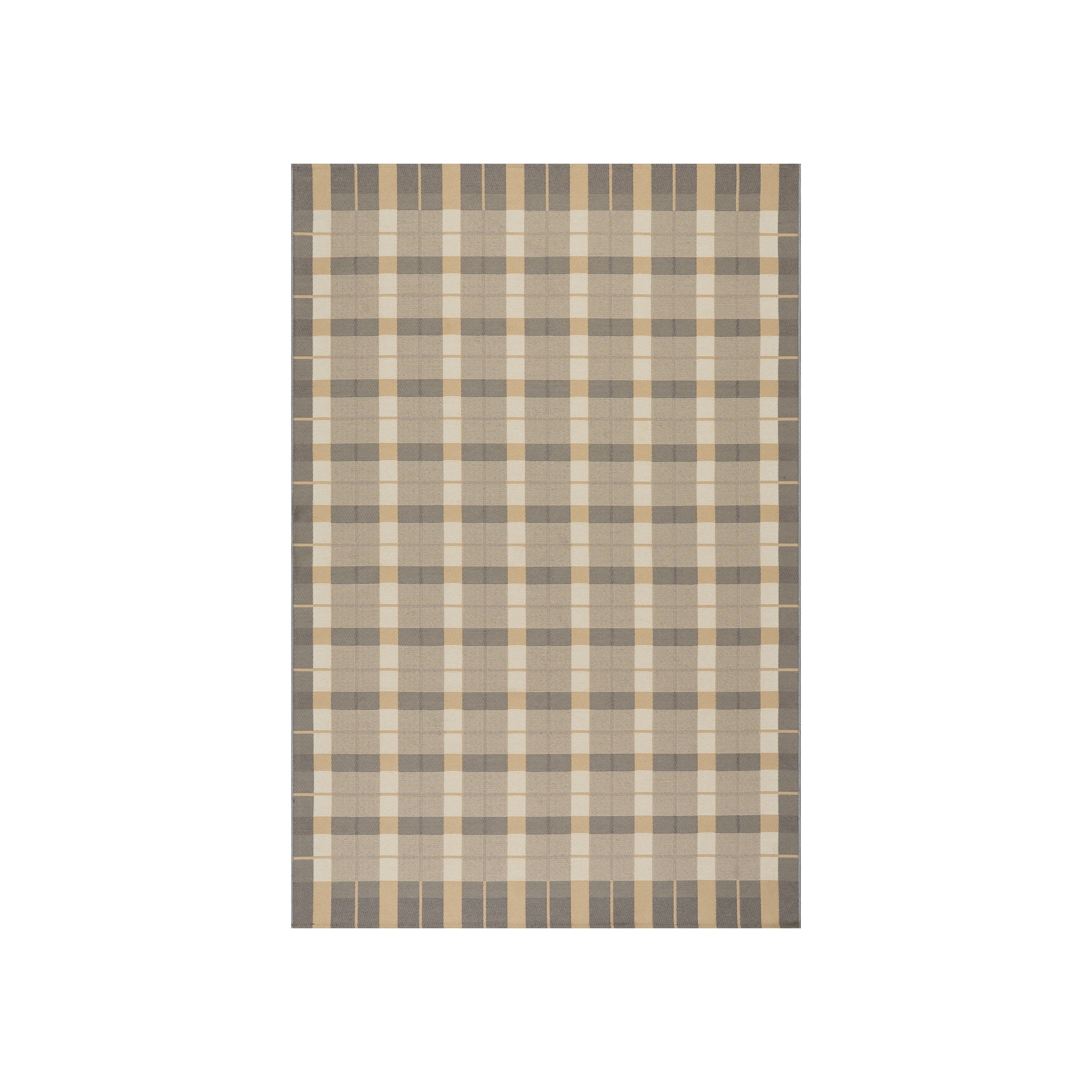 Sundara Modern Plaid Indoor/Outdoor Rug, Grey Multi 2' x 3'