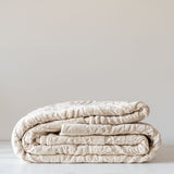 Stonewashed Cotton Velvet Cutwork Blanket - Rug & Weave