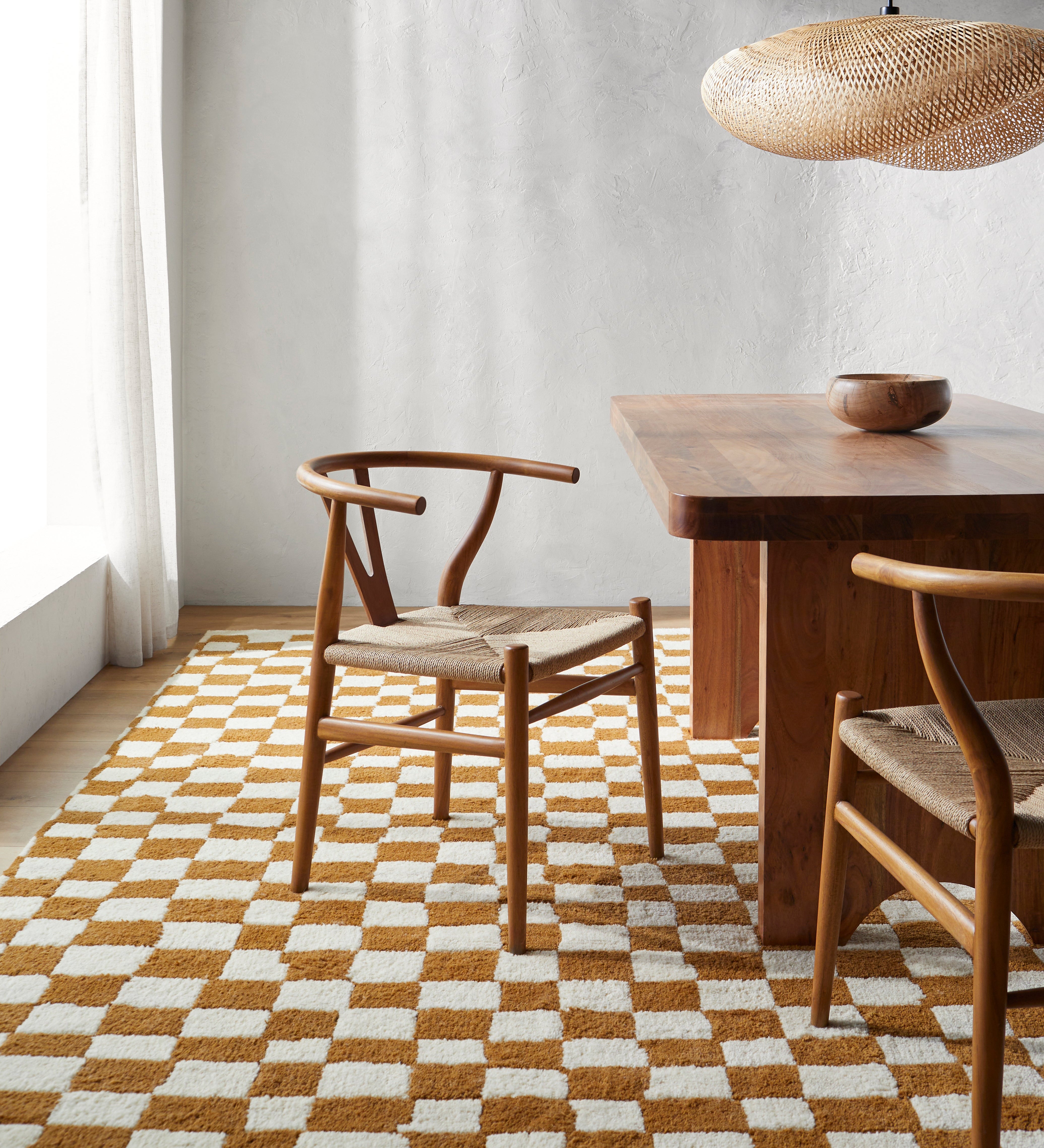 Damian Camel Checkered Rug – view 2