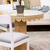 Scalloped Rattan Bistro Table FURNITURE - dining table Bramble