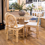 Scalloped Rattan Bistro Table FURNITURE - dining table Bramble