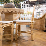 Scalloped Rattan Bistro Table FURNITURE - dining table Bramble