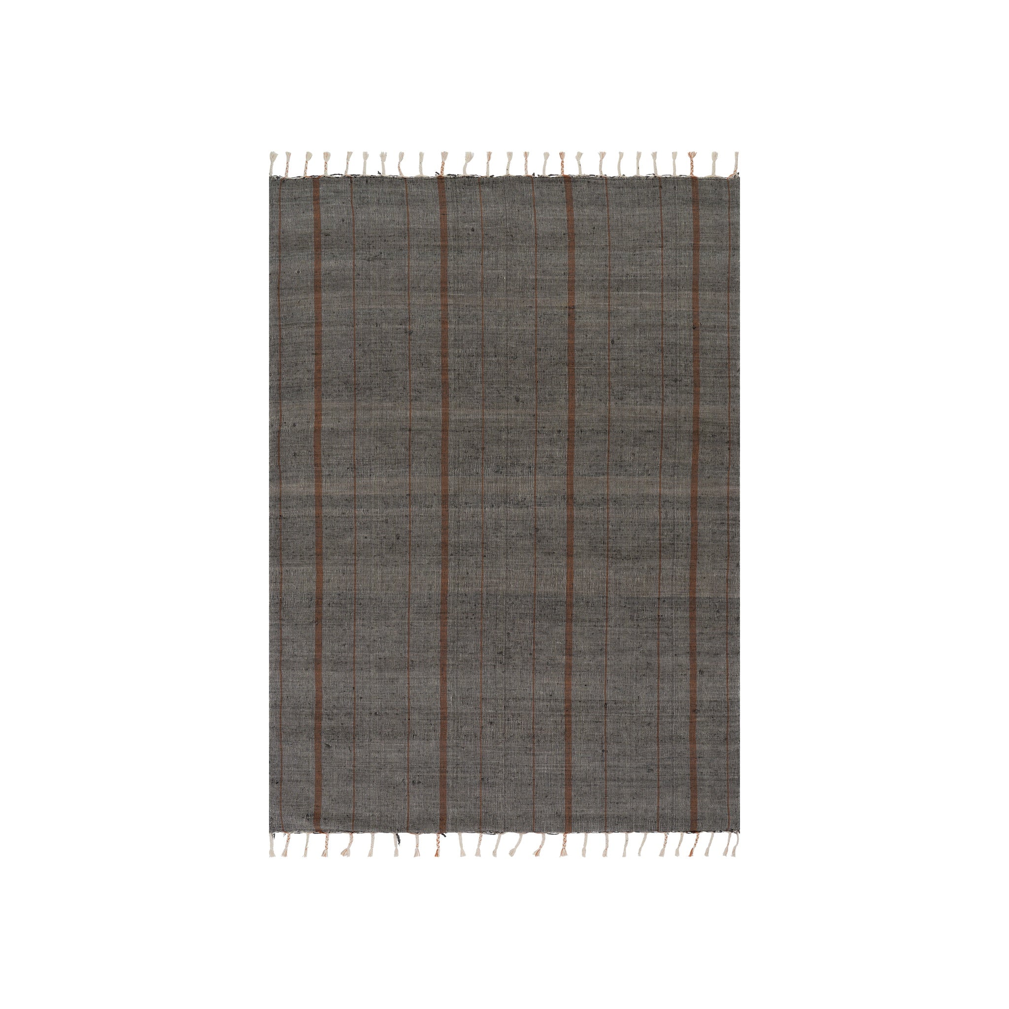 Nare Striped Handmade Cotton Rug, Grey 5' x 8'