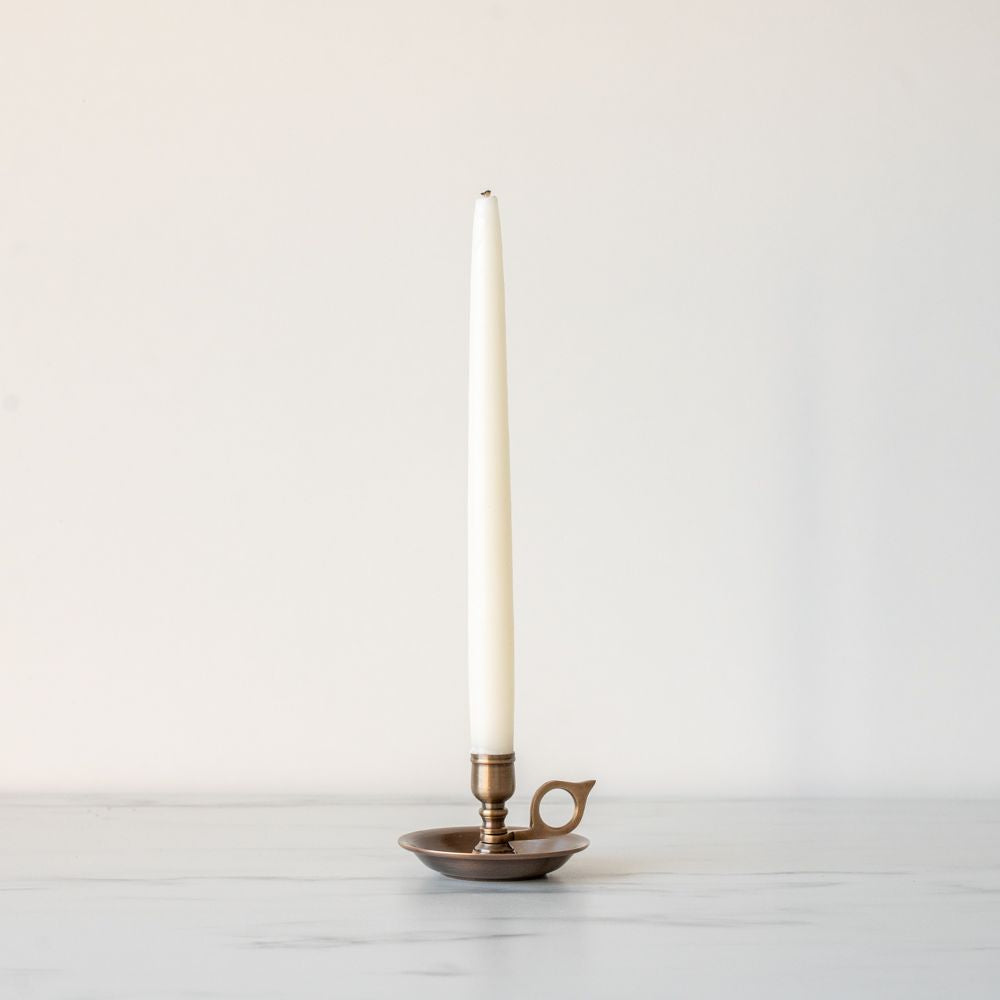 Antiqued Brass Candle Holder - Rug & Weave