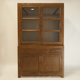 Daphne Reclaimed Wood Glass Cabinet 7 - FURNITURE - bookcase/cabinet Hauer Market Aged Brown