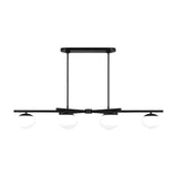 Lune Medium Linear Chandelier LIGHTING - chandelier Visual Comfort Aged Iron
