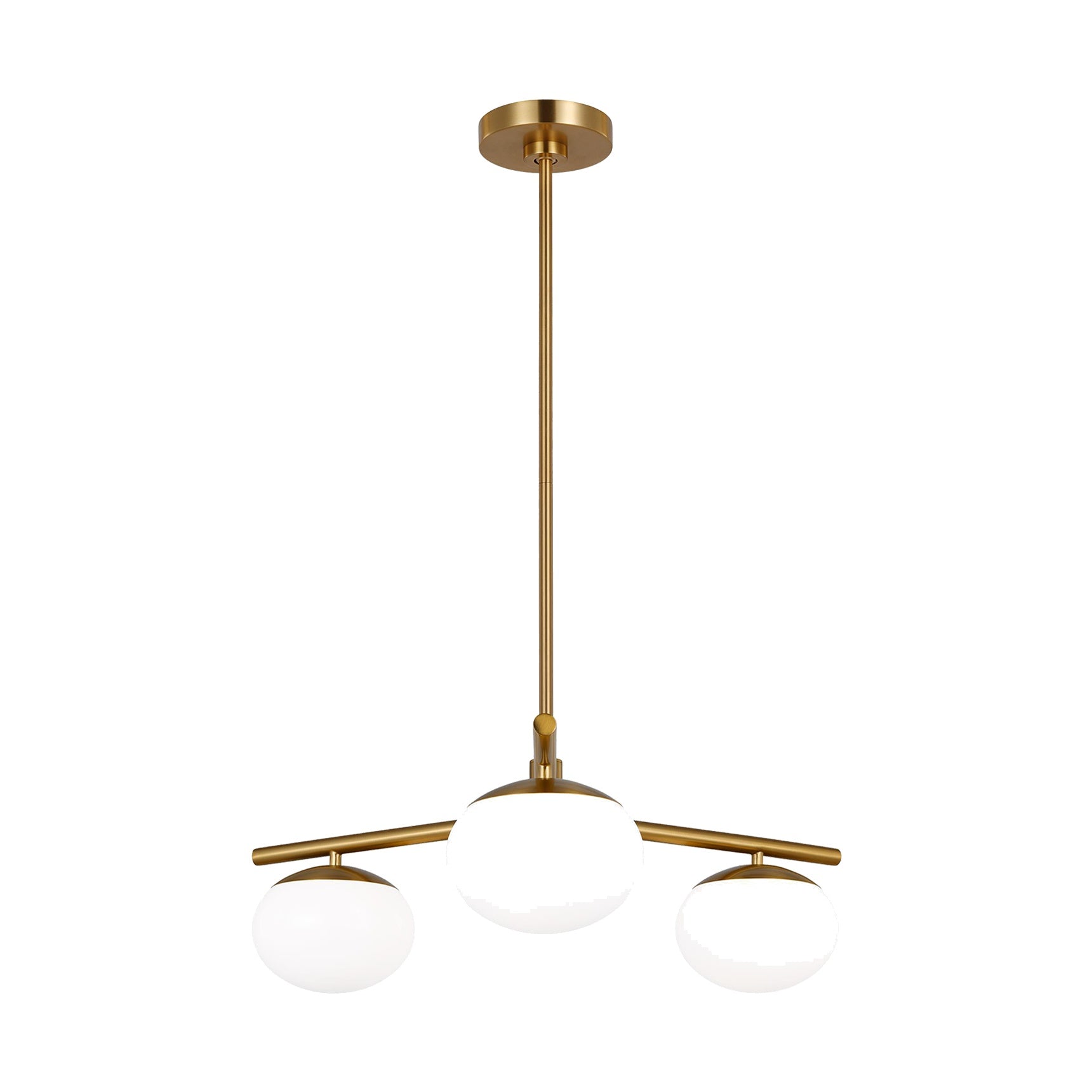 Lune Semi-Flush Mount, Burnished Brass