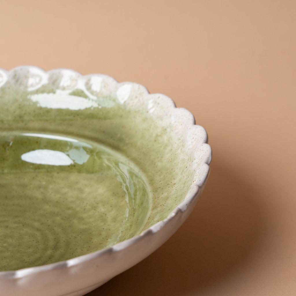 Scalloped Edge Stoneware Bowl bowl Creative Co-op (DYA)