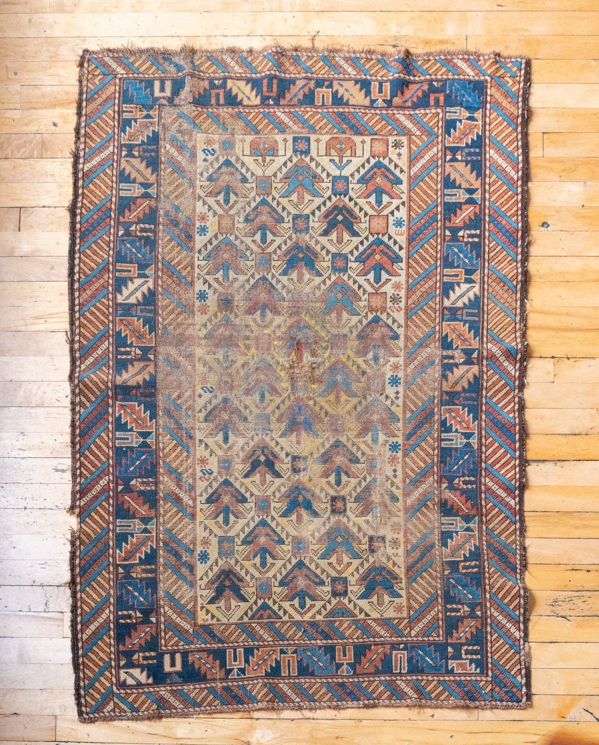 3'4" x 4'11" Antique Cuacasian Rug - Rig & Weave