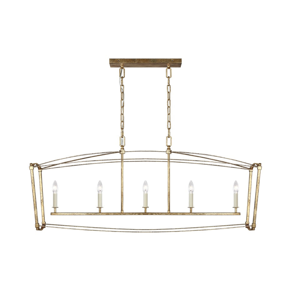 Thayer Linear Chandelier, Antique Gild