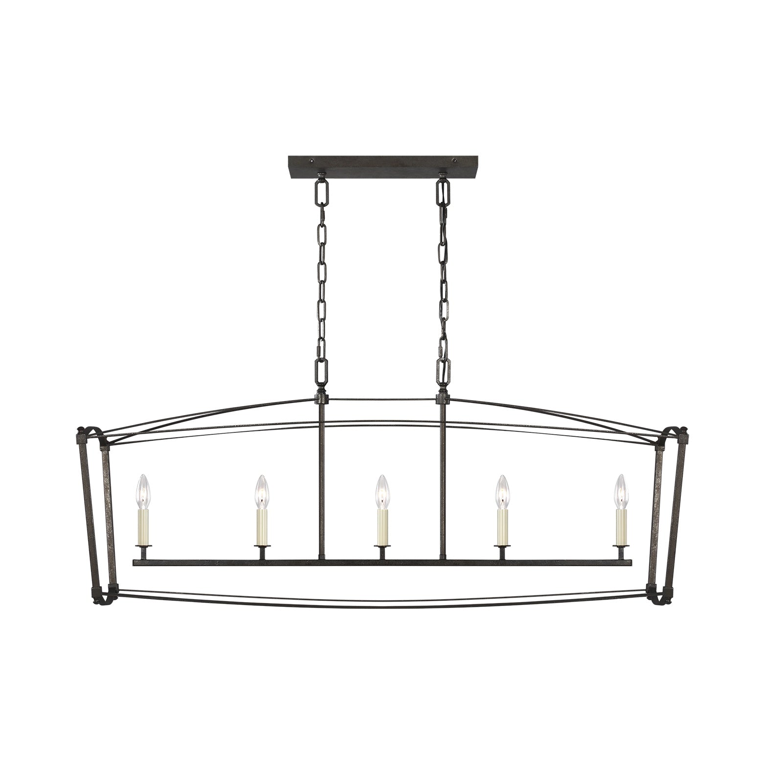 Thayer Linear Chandelier LIGHTING - chandelier Visual Comfort Smith Steel
