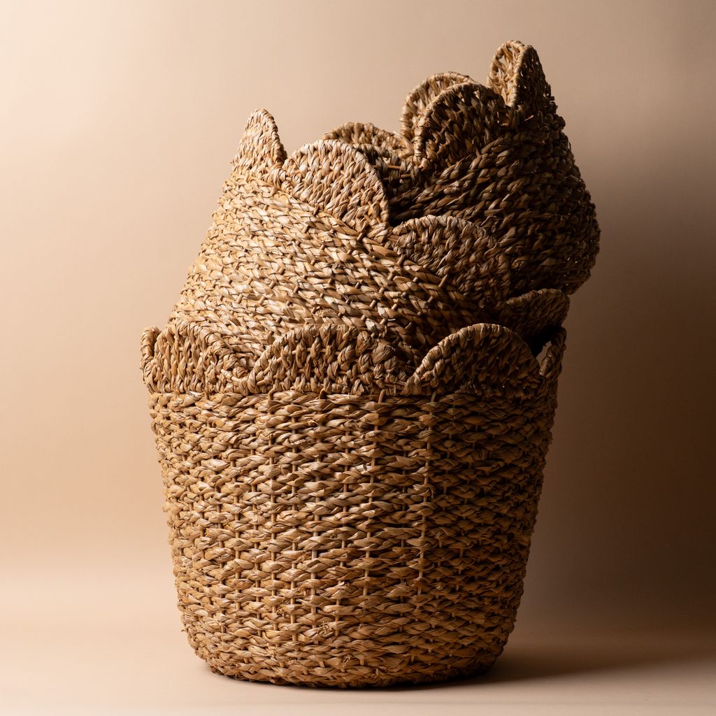 Storage Baskets with Decorative Scalloped Edge – view 2