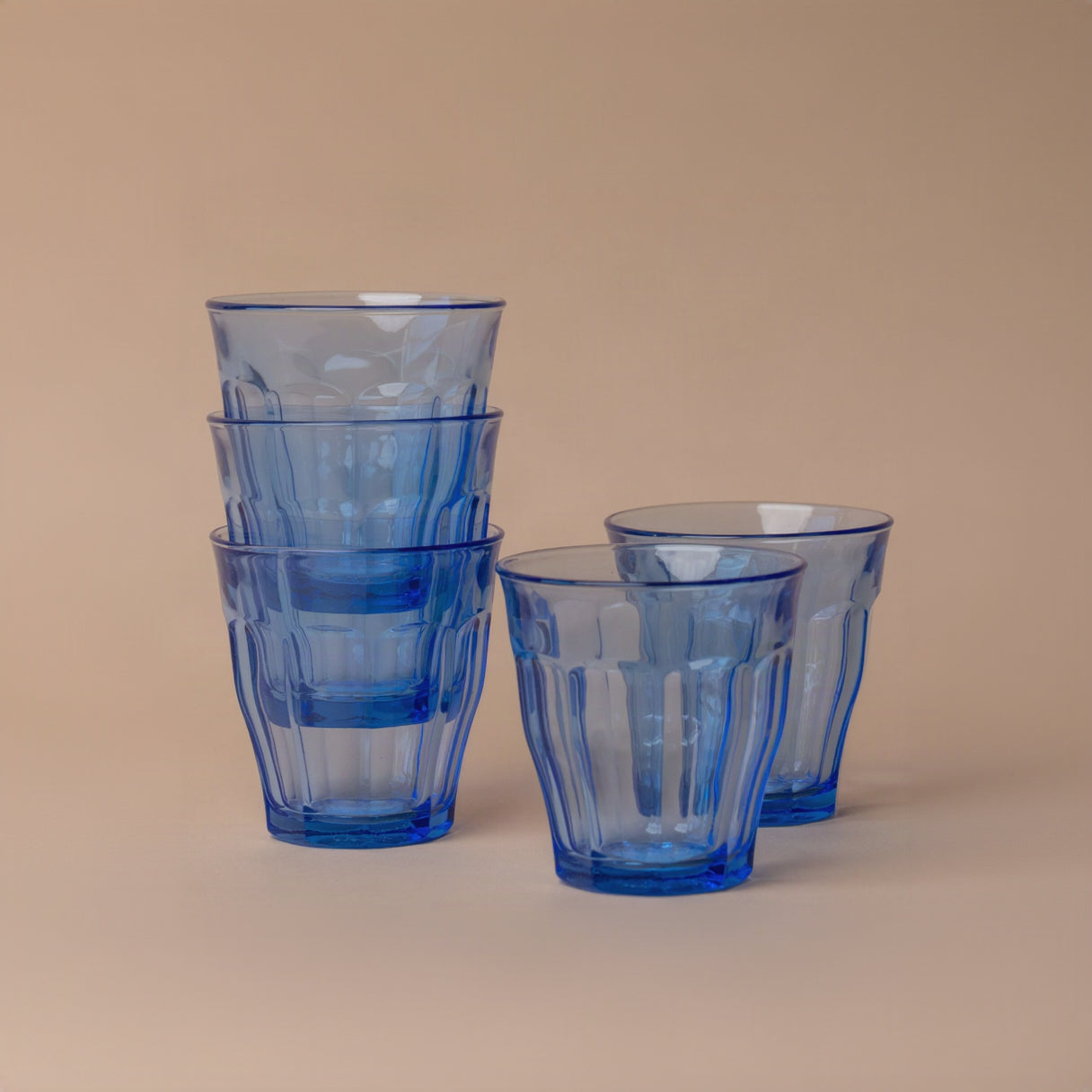 Short Ocean Blue Picardie Glass Tumbler glass tumbler Inter Continental Mercantile