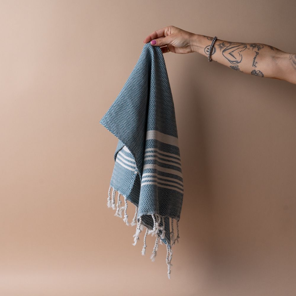 Striped Turkish Hand Towel with Tassel hand towel Pokoloko
