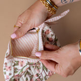 Organic Cotton Floral Pouch reusable bag Paper Mirchi (Faire)