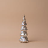 Silberner Quecksilberglas-Kiefernzapfen-Ornament